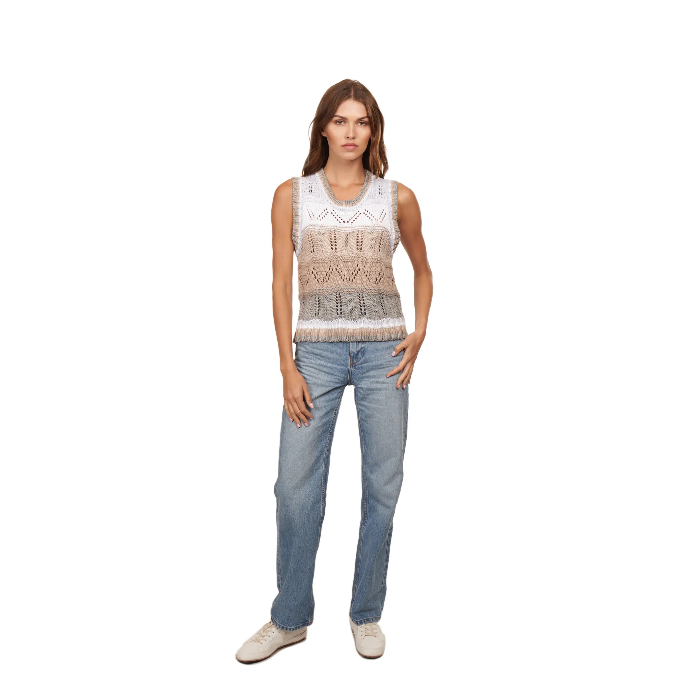 Wavy Pointelle Striped Muscle Tee sold by Autumn Cashmere product image thumbnail 2