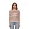 Marled Mesh Crew in Neutral Combo sold by Autumn Cashmere