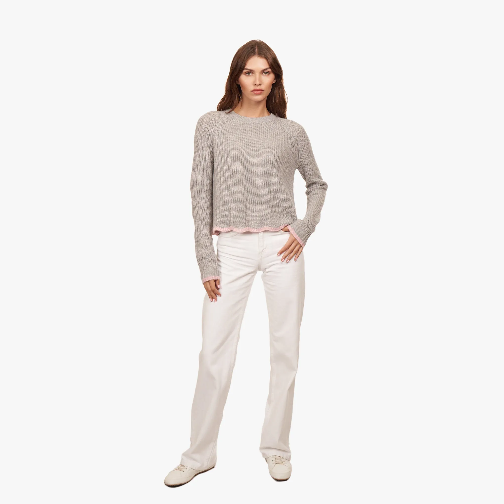 Tipped Scallop Shaker Crew sold by Autumn Cashmere product image thumbnail 2