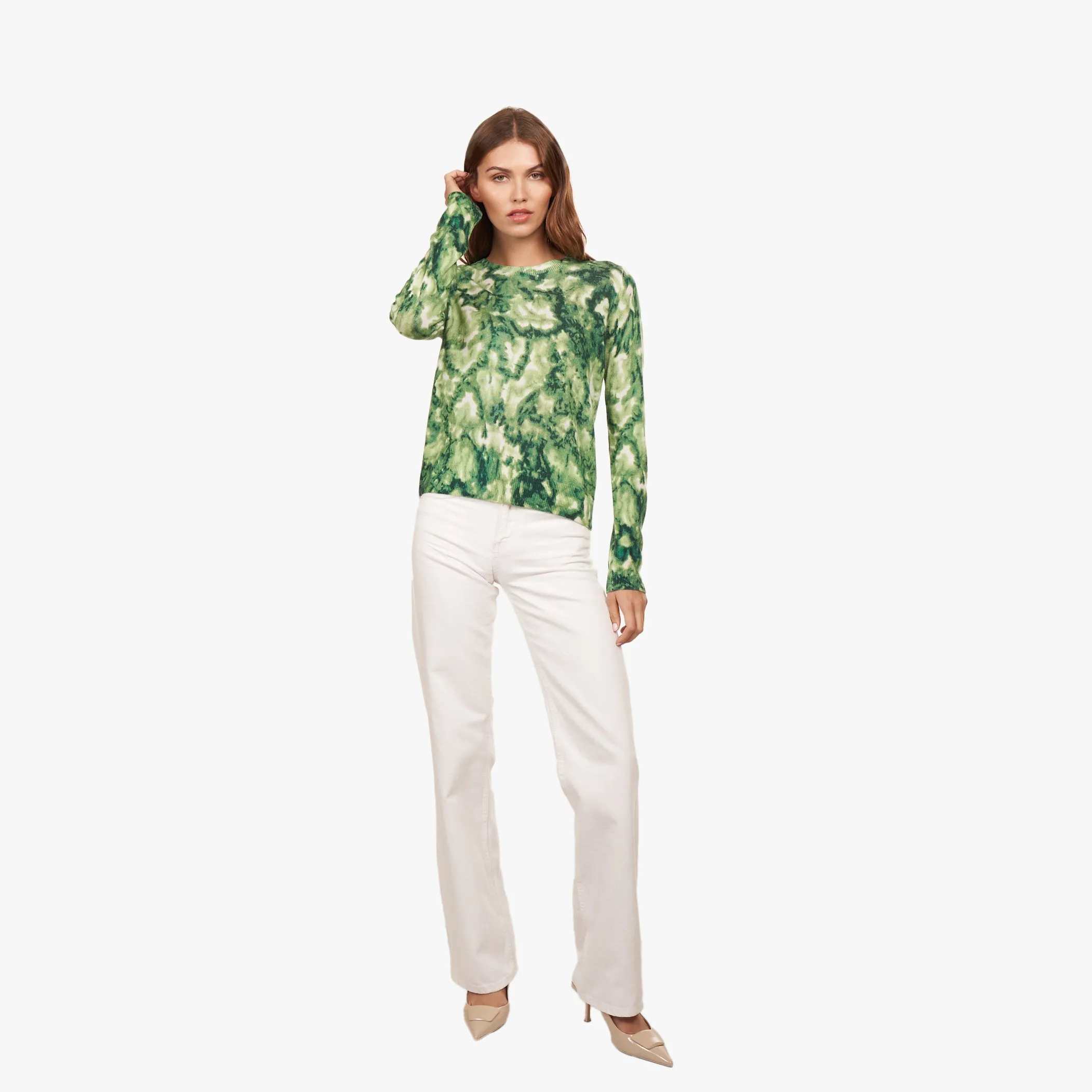 Floral Print Crew in Eucalyptus Combo sold by Autumn Cashmere product image thumbnail 2