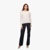 Puff Sleeve Crew w/ Floral Hand Embroidery sold by Autumn Cashmere