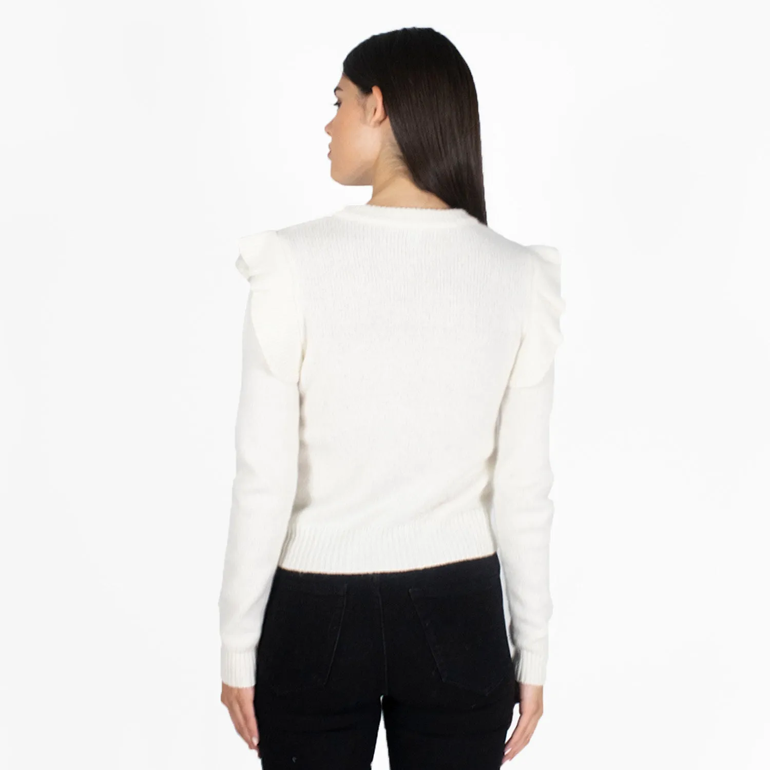 Broken Stitch Crew w/ Shoulder Ruffles sold by Autumn Cashmere product image thumbnail 4