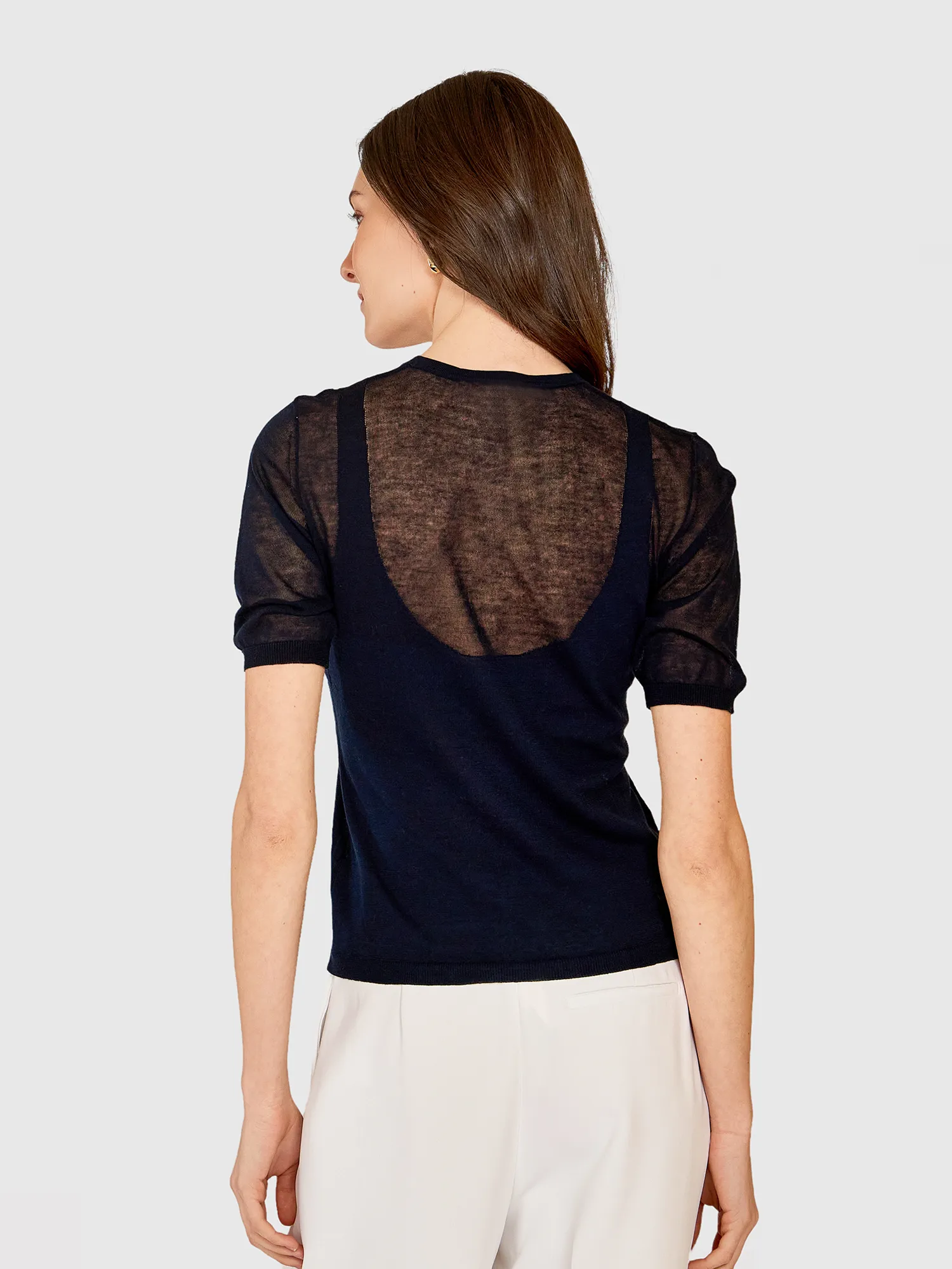 Sheer Tee w/ Shadow Tank Outline in Black sold by Autumn Cashmere product image thumbnail 4