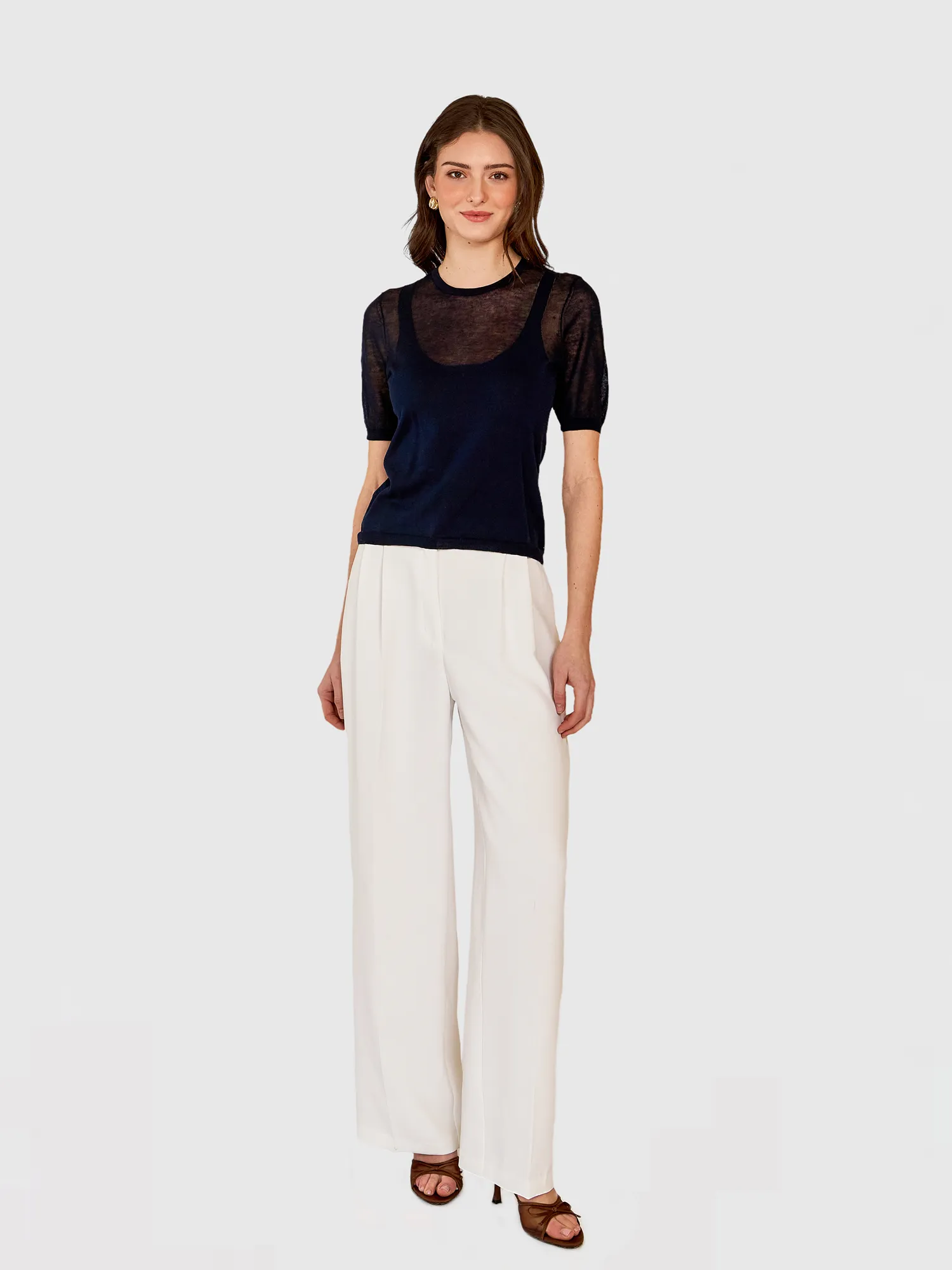 Sheer Tee w/ Shadow Tank Outline in Black sold by Autumn Cashmere product image thumbnail 2