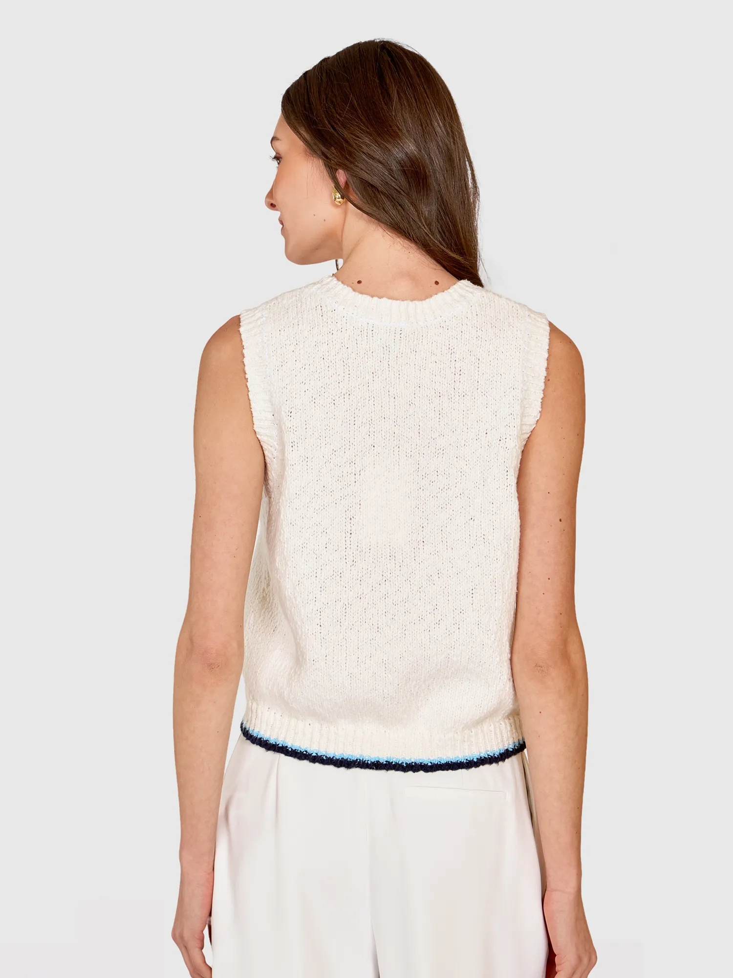 Button Front Vest w/ Contrast Details sold by Autumn Cashmere product image thumbnail 4