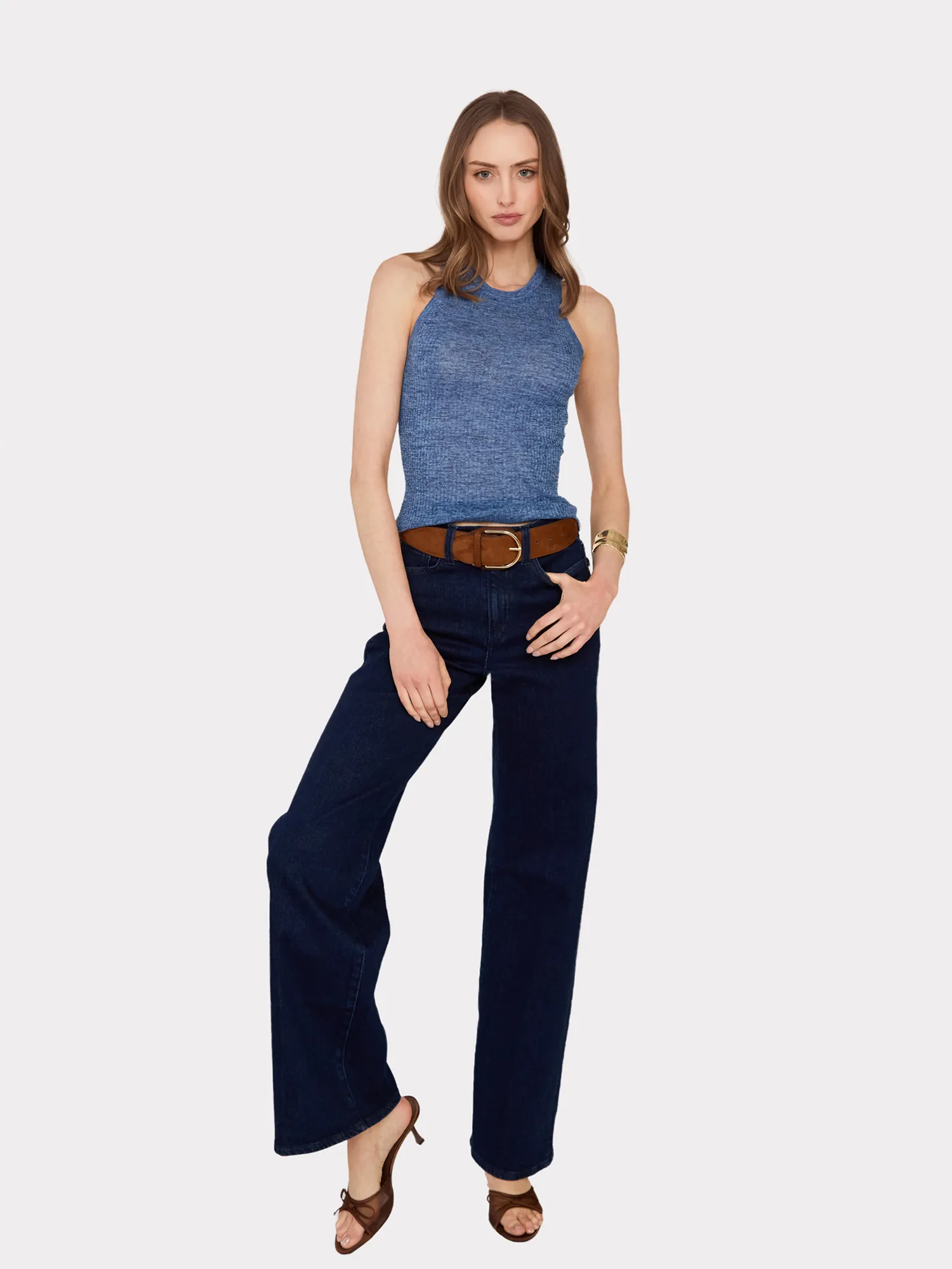 Rib Halter Crew in River sold by Autumn Cashmere product image thumbnail 2