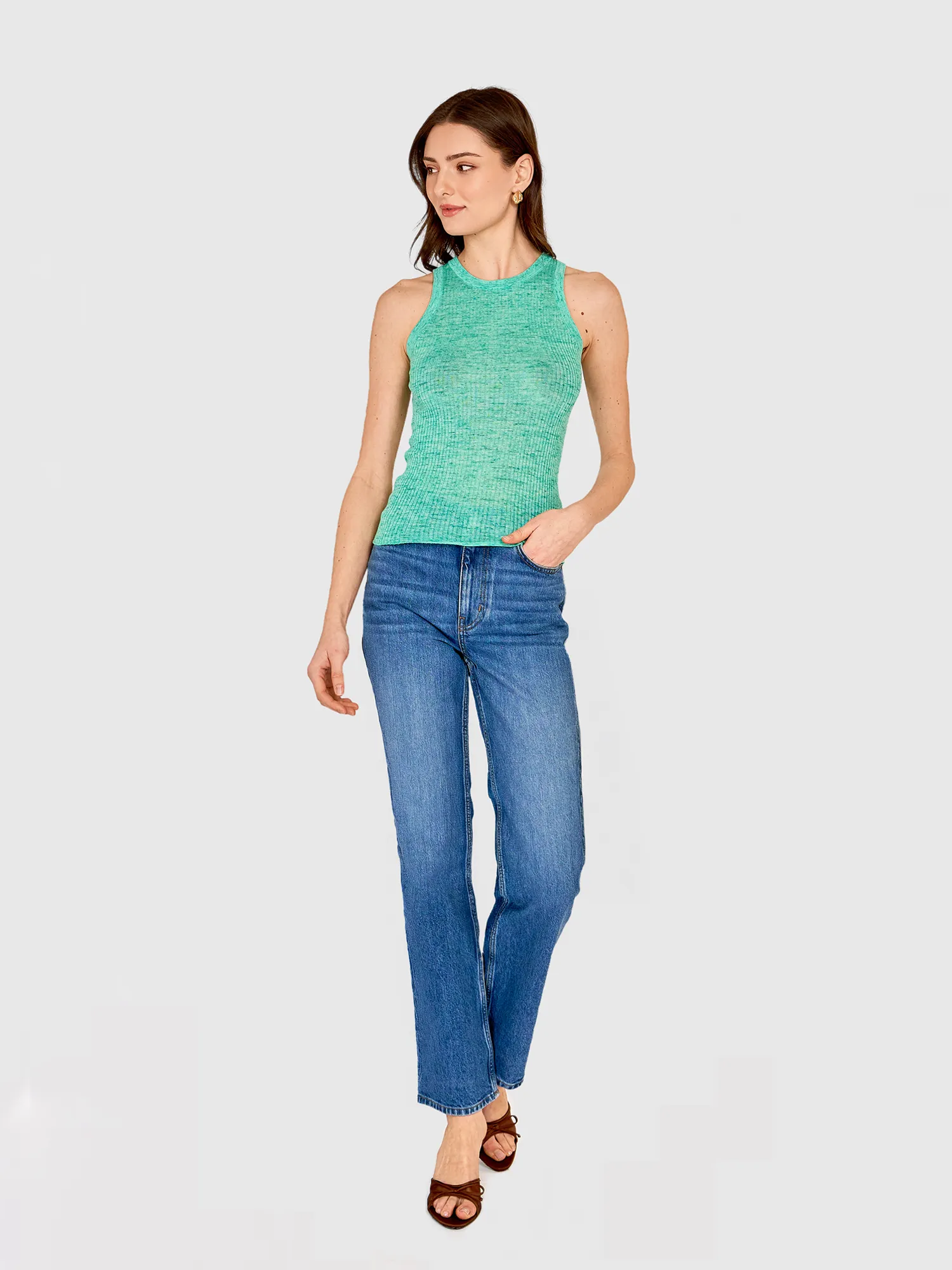 Rib Halter Crew in Mint sold by Autumn Cashmere product image thumbnail 2