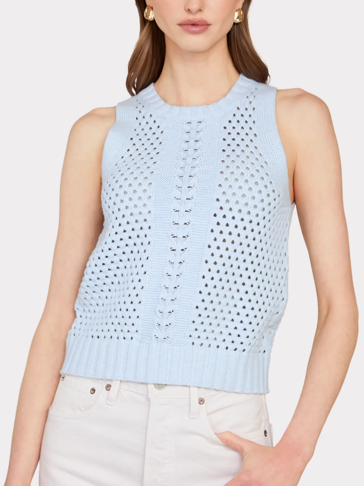 Texture Stitch Halter W/ Front Detail in Freeze sold by Autumn Cashmere product image thumbnail 5