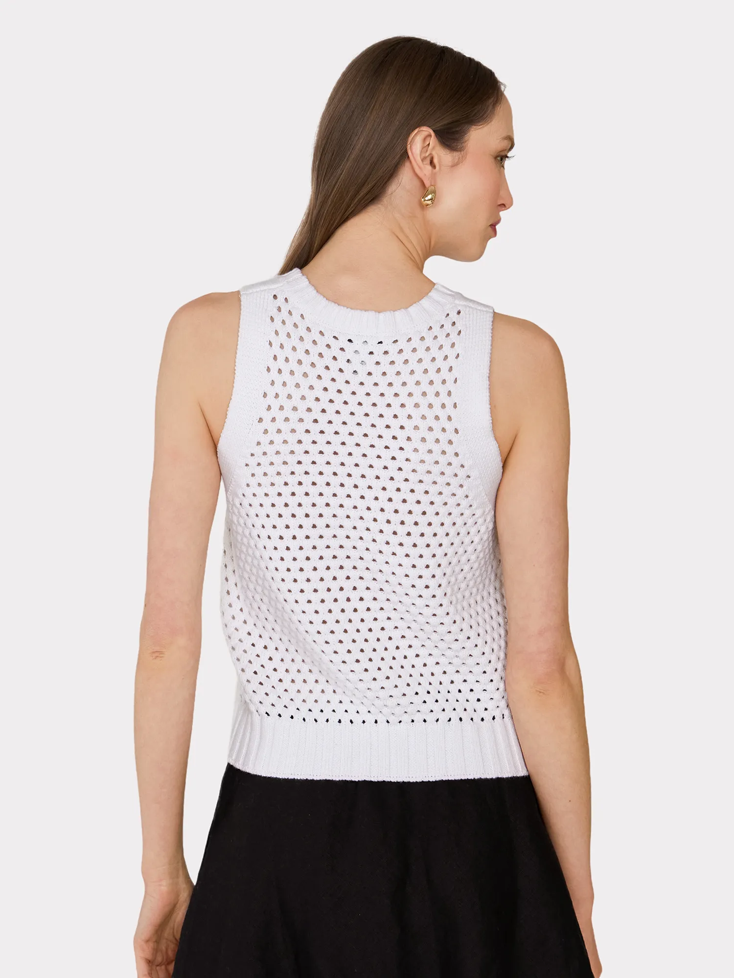 Texture Stitch Halter W/ Front Detail in Bleach White sold by Autumn Cashmere product image thumbnail 4