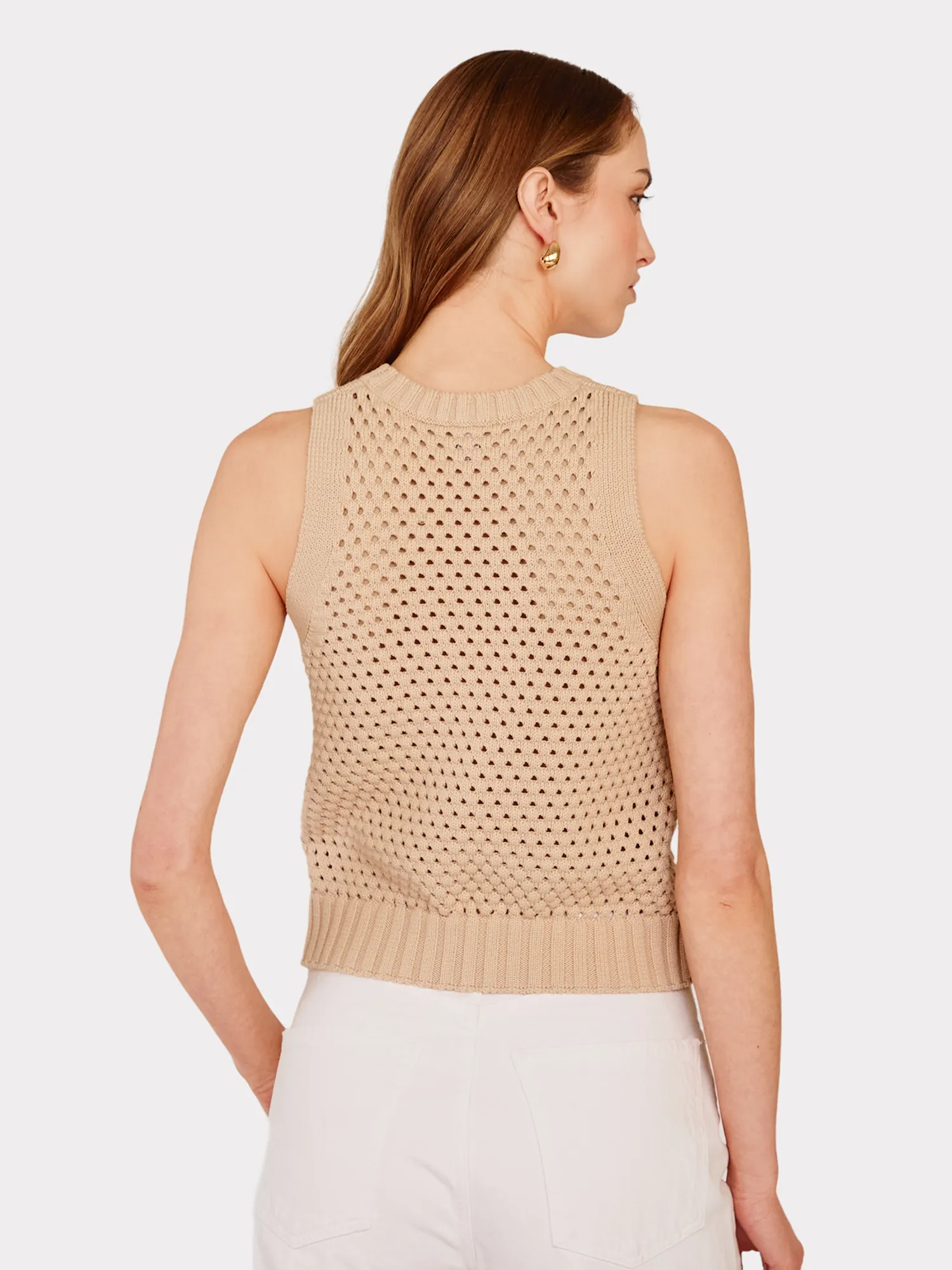 Texture Stitch Halter W/ Front Detail in Latte sold by Autumn Cashmere product image thumbnail 4