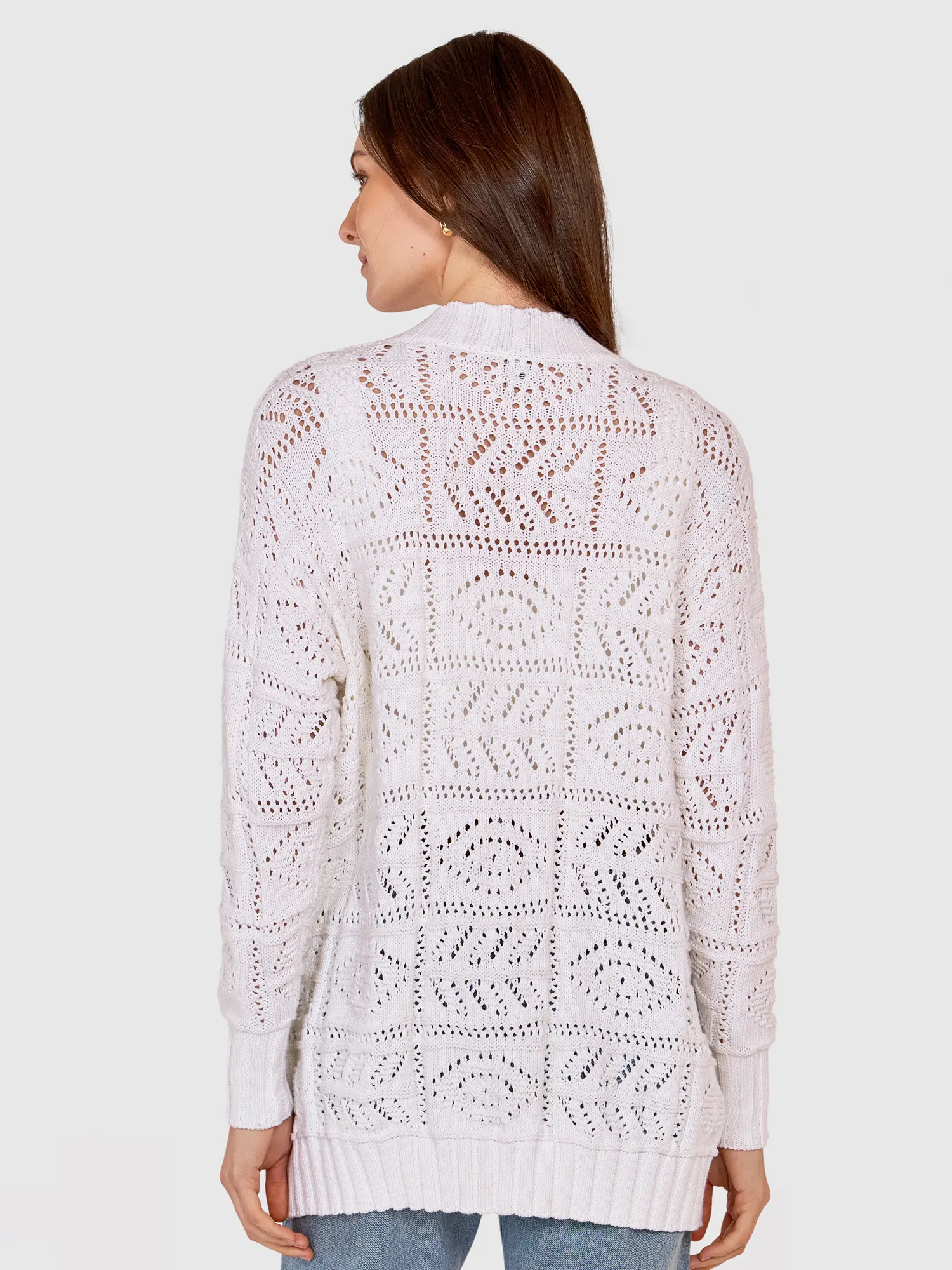 Tile Stitch Duster in Bleach White sold by Autumn Cashmere product image thumbnail 4