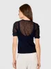 Sheer Tee w/ Shadow Tank Outline in Navy sold by Autumn Cashmere