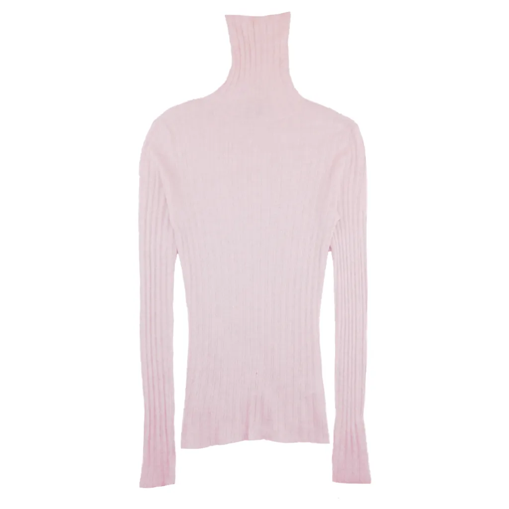 Rib Turtleneck in Heather Pink sold by Autumn Cashmere