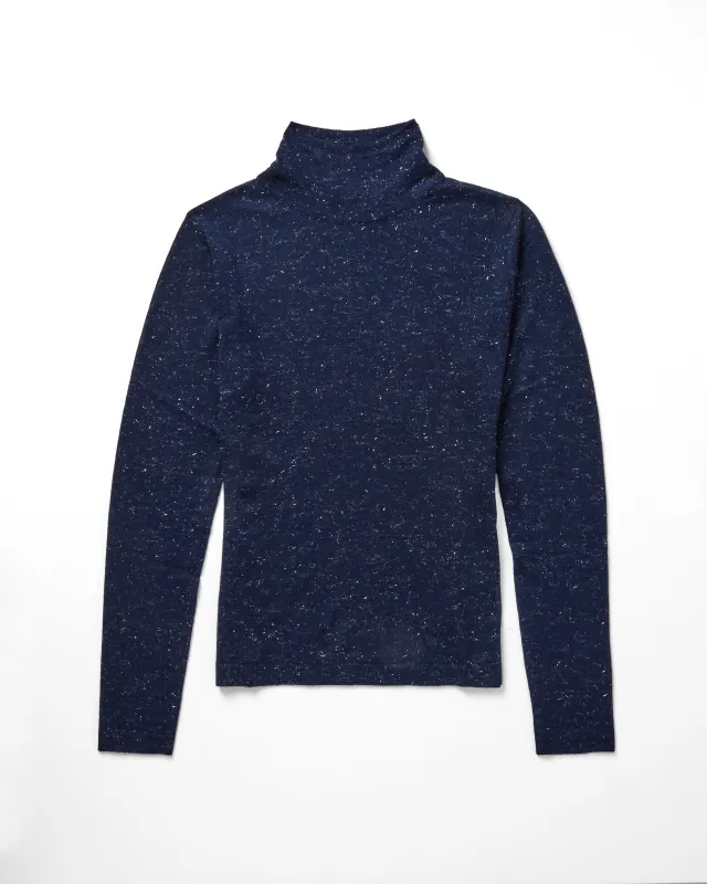 Sheer Second Skin Mock in Navy sold by Autumn Cashmere