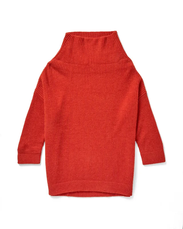 Funnel Neck Shaker in Paprika sold by Autumn Cashmere