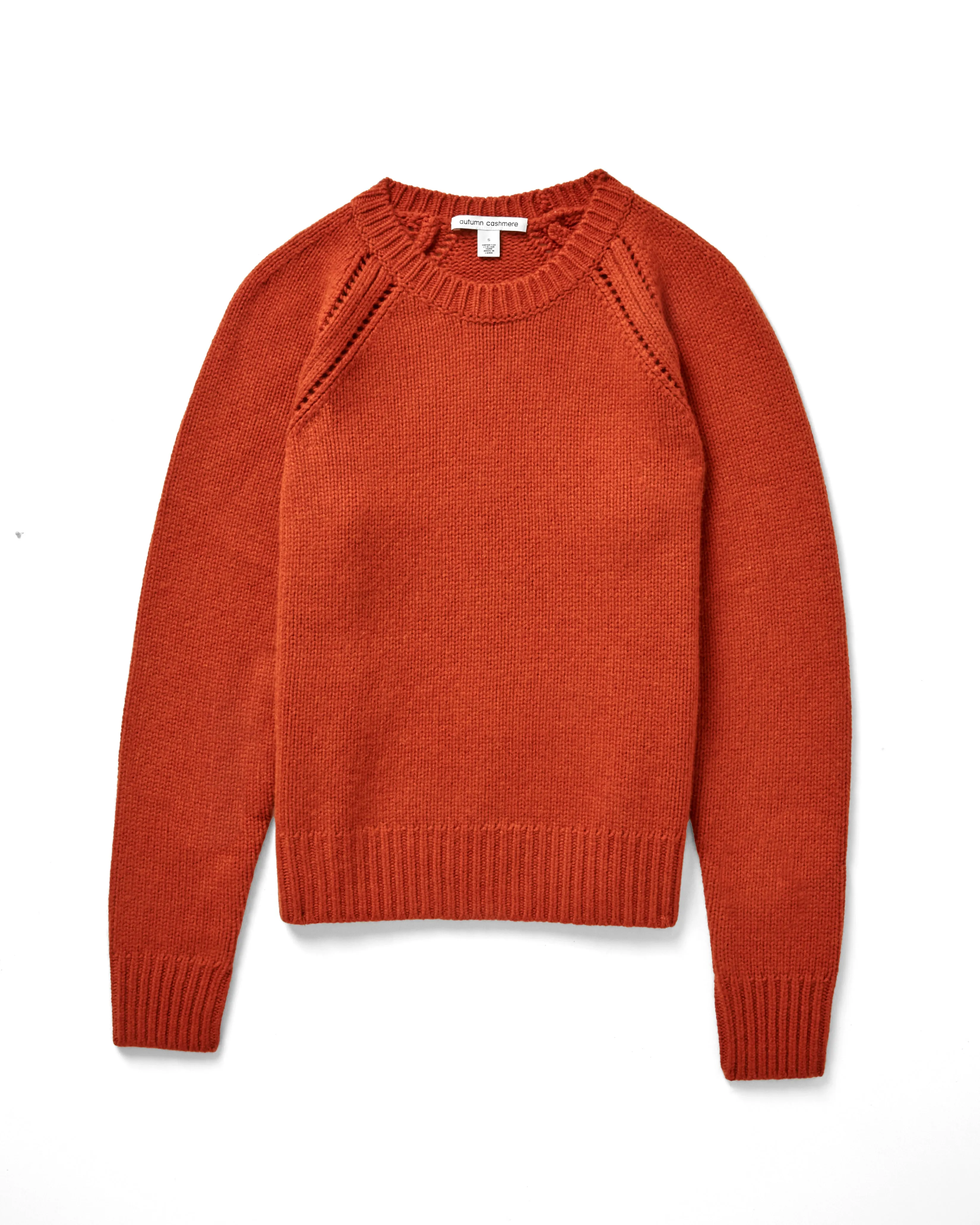 Relaxed Open Raglan Crew in Henna sold by Autumn Cashmere