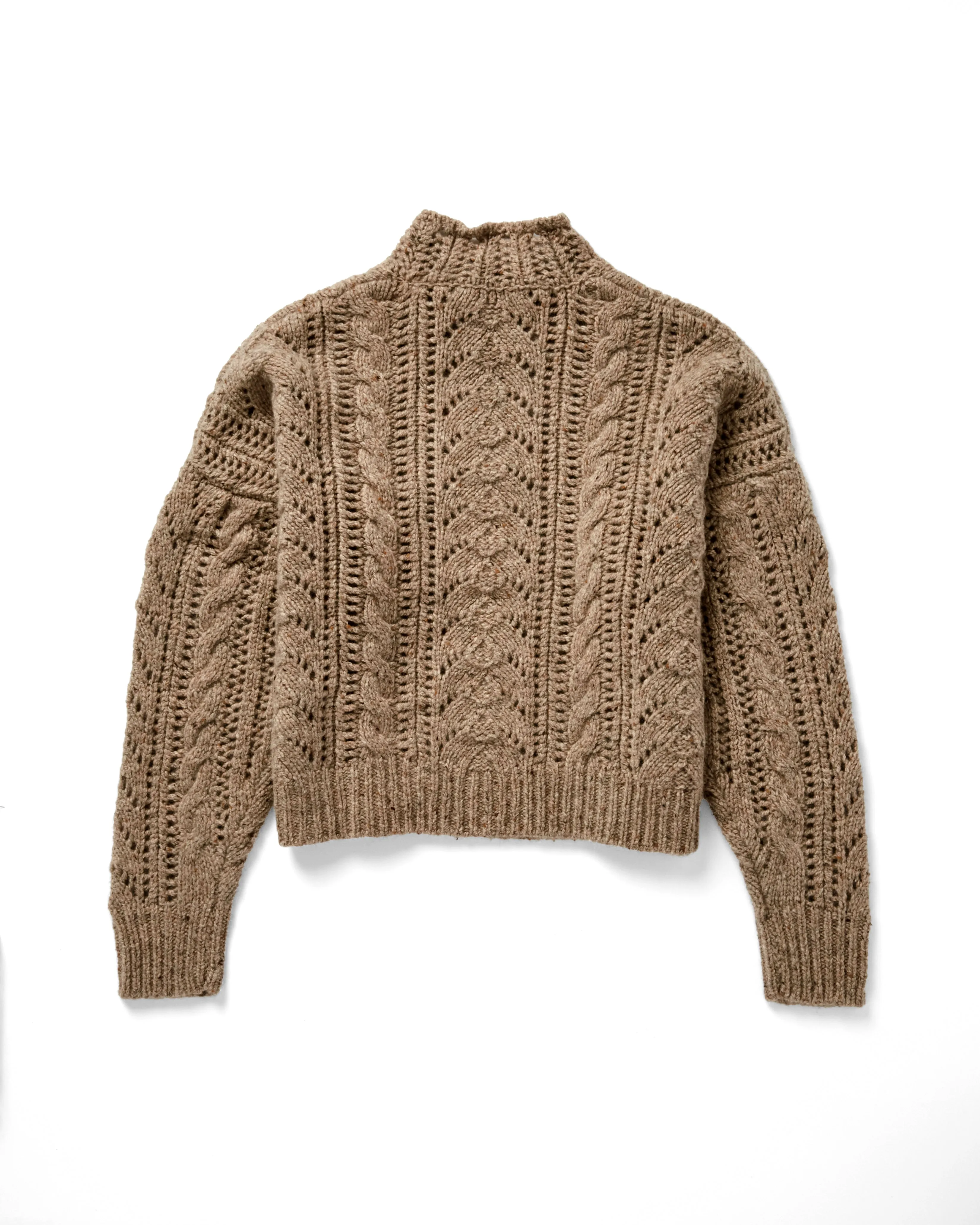 Blouson Sleeve Cable Crew in Gravel sold by Autumn Cashmere product image thumbnail 2