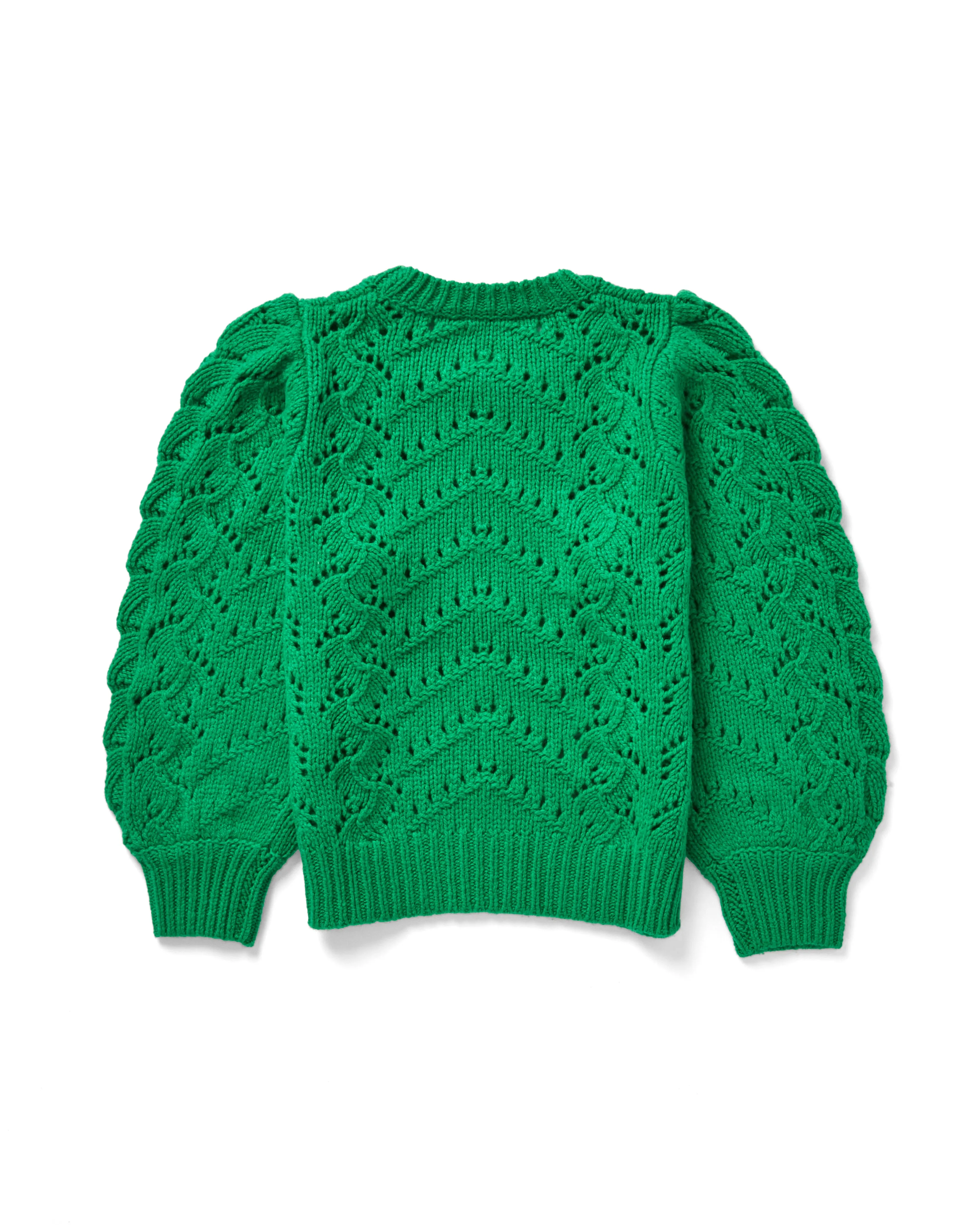 Puff Sleeve Fancy Pointelle Crew in Leprechaun sold by Autumn Cashmere product image thumbnail 2