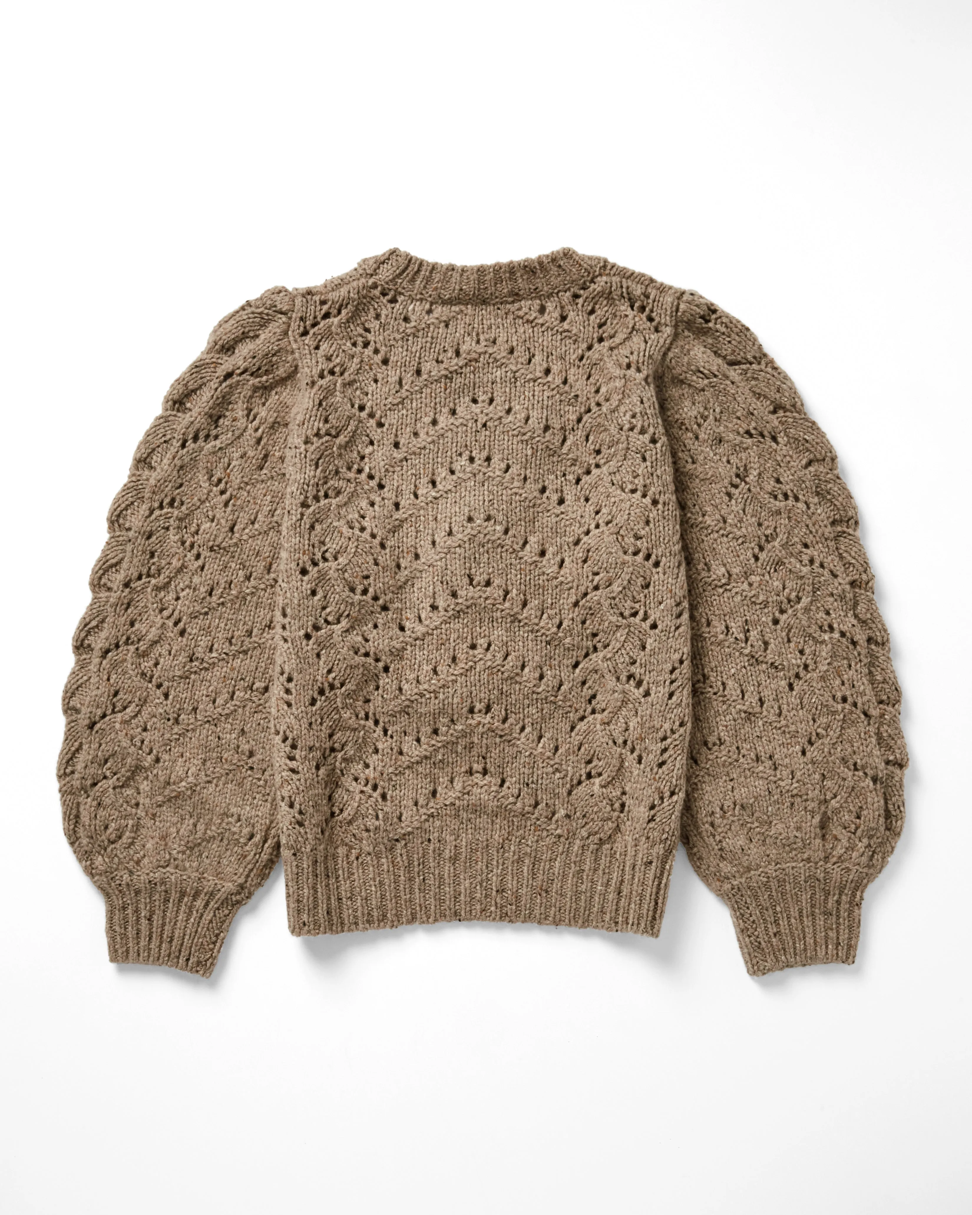 Puff Sleeve Fancy Pointelle Crew in Gravel sold by Autumn Cashmere product image thumbnail 2