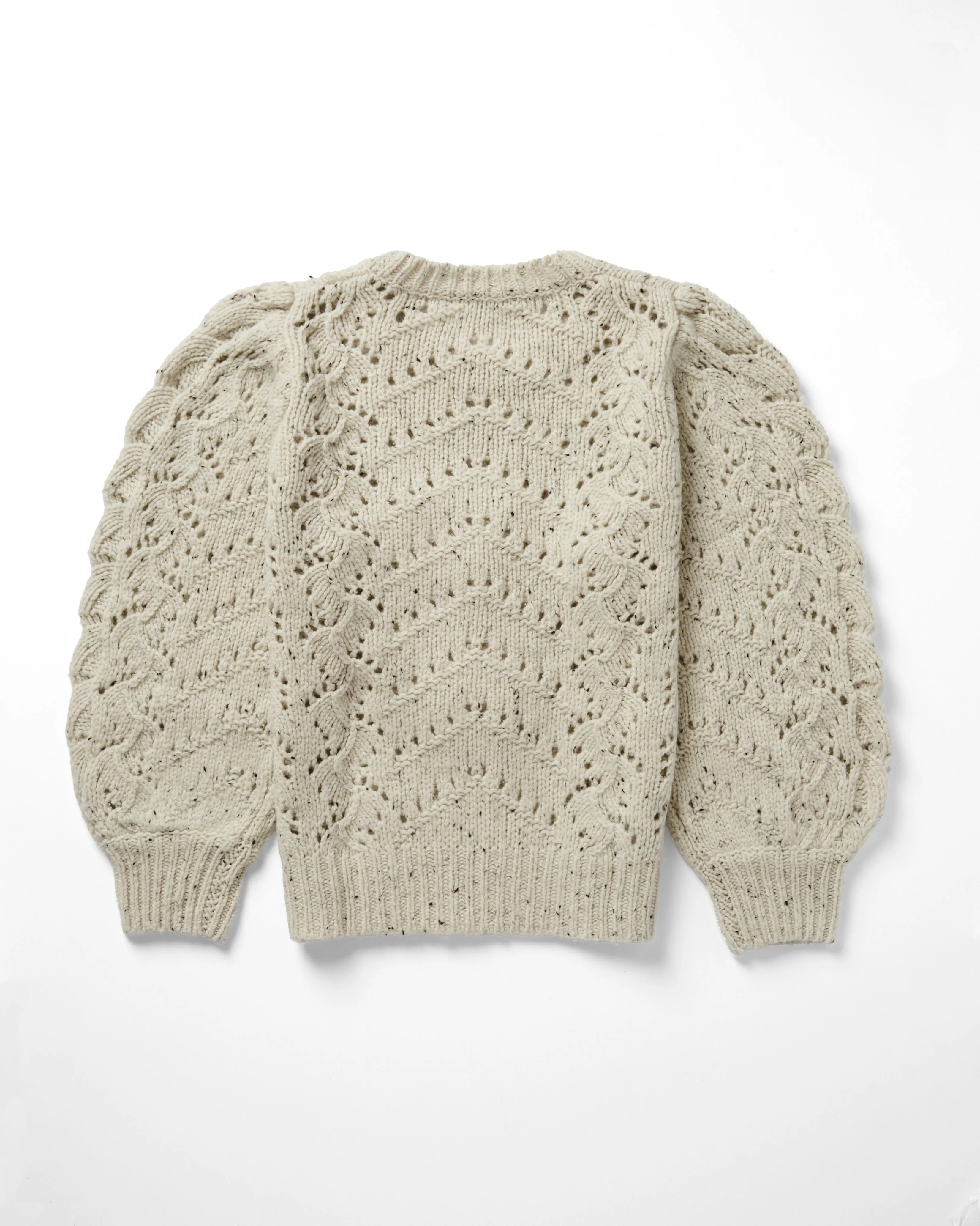 Puff Sleeve Fancy Pointelle Crew in Domino sold by Autumn Cashmere product image thumbnail 2