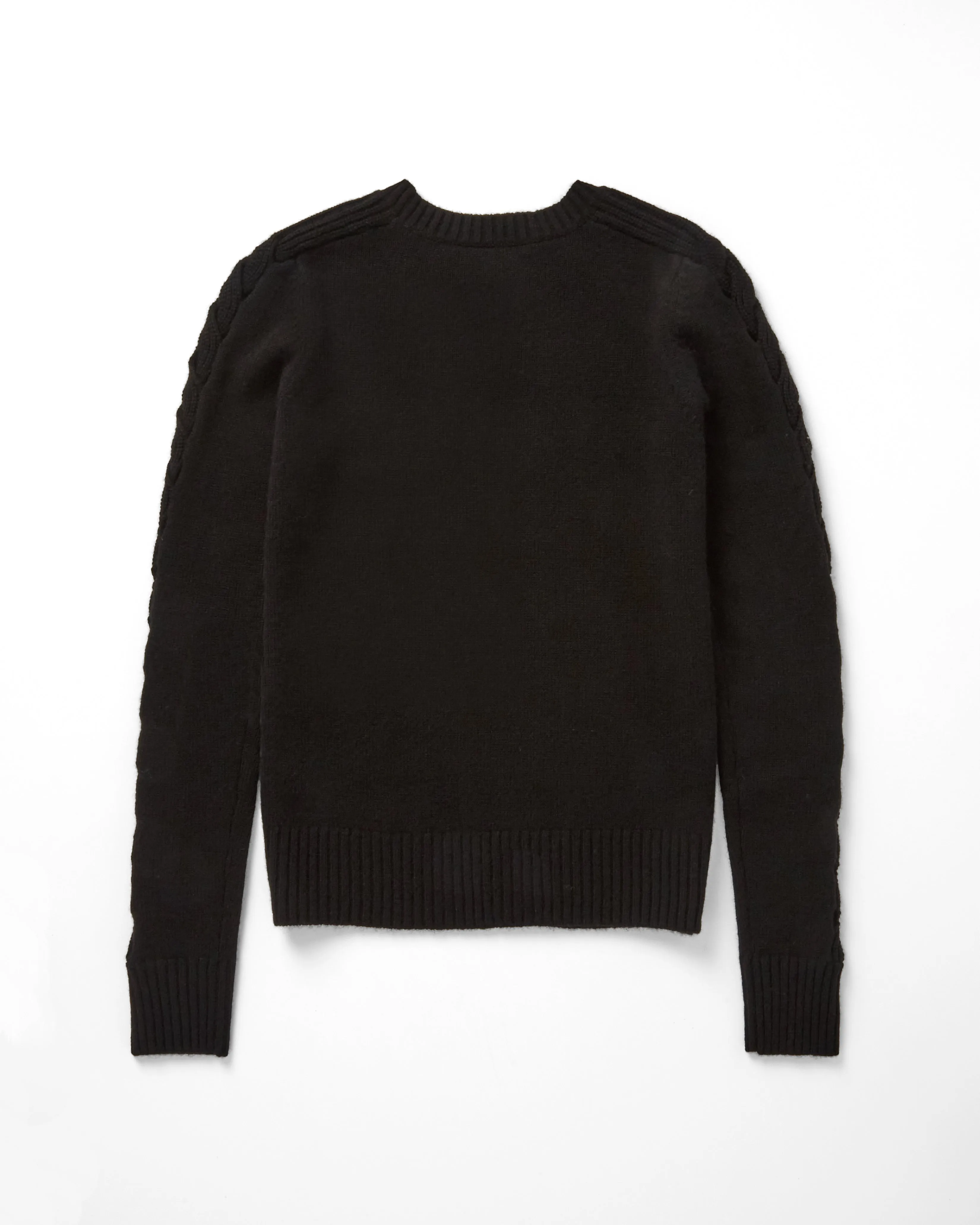 Crew w/ Open Cable Sleeves in Black sold by Autumn Cashmere product image thumbnail 2