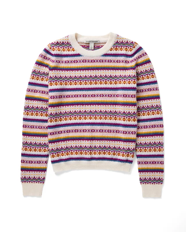 Fair Isle Crew in Bright Combo sold by Autumn Cashmere