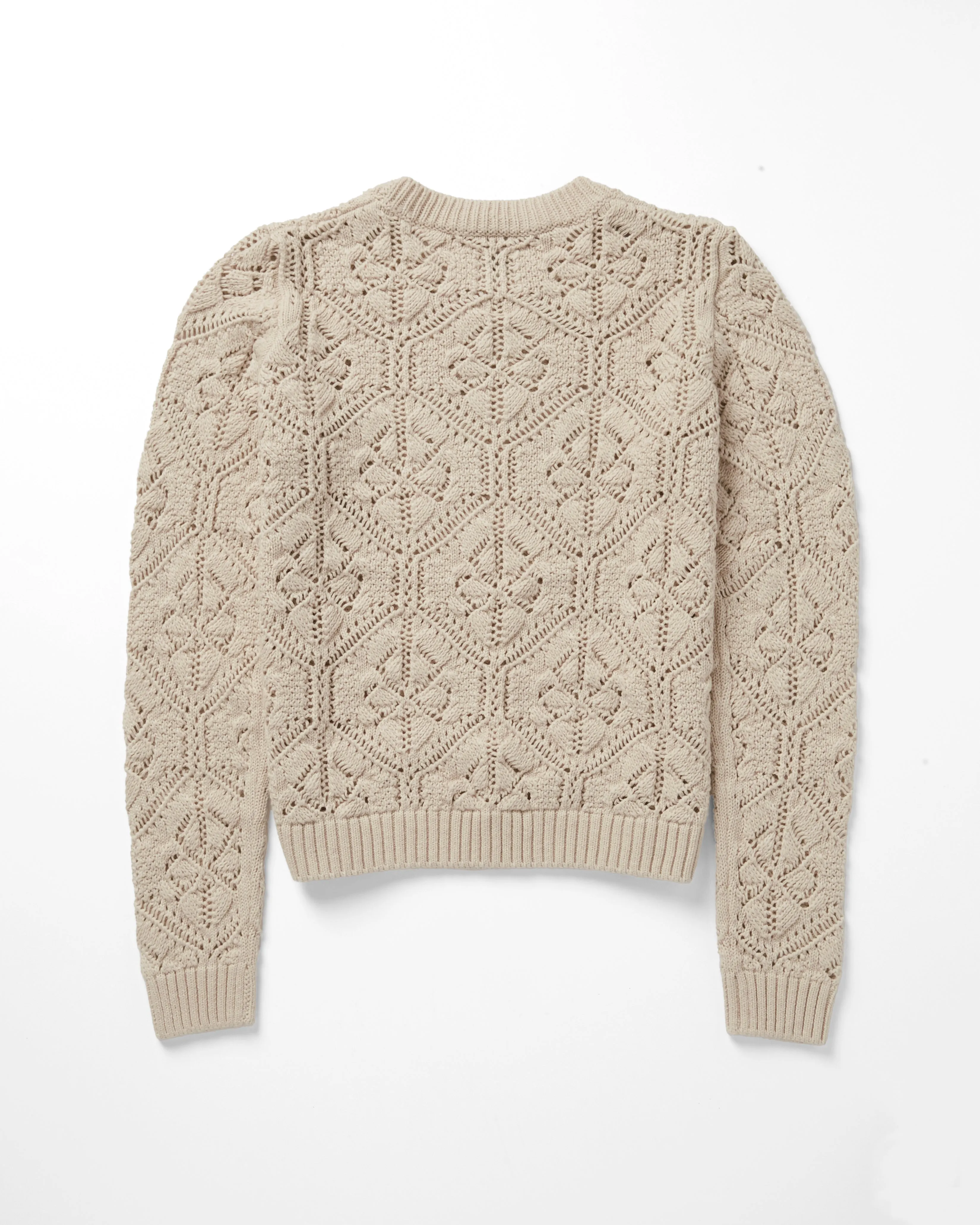 Diamond Stitch Open Pointelle Crew in Natural sold by Autumn Cashmere product image thumbnail 2