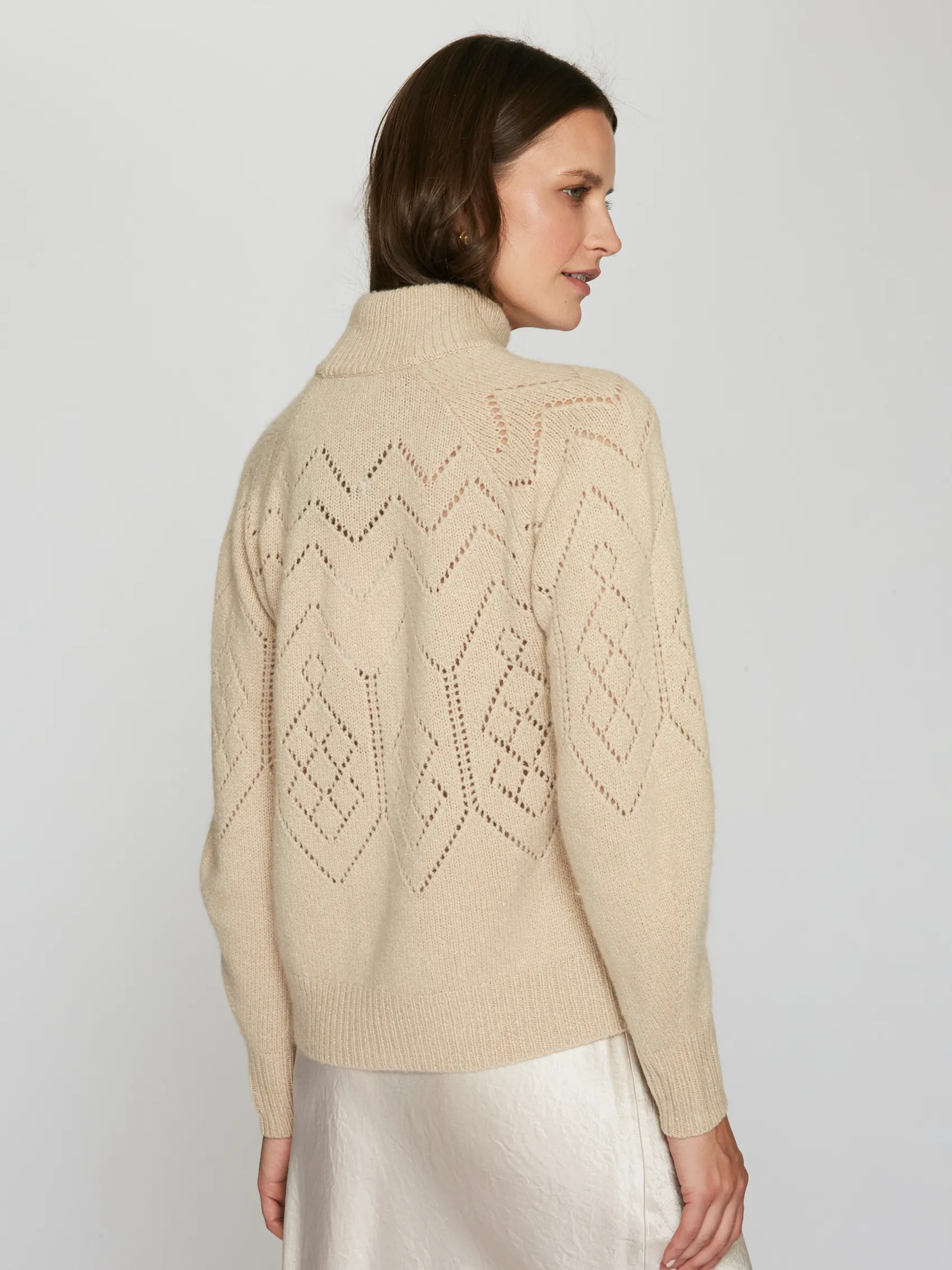 Pointelle Mock Neck in Caraway sold by Autumn Cashmere product image thumbnail 4