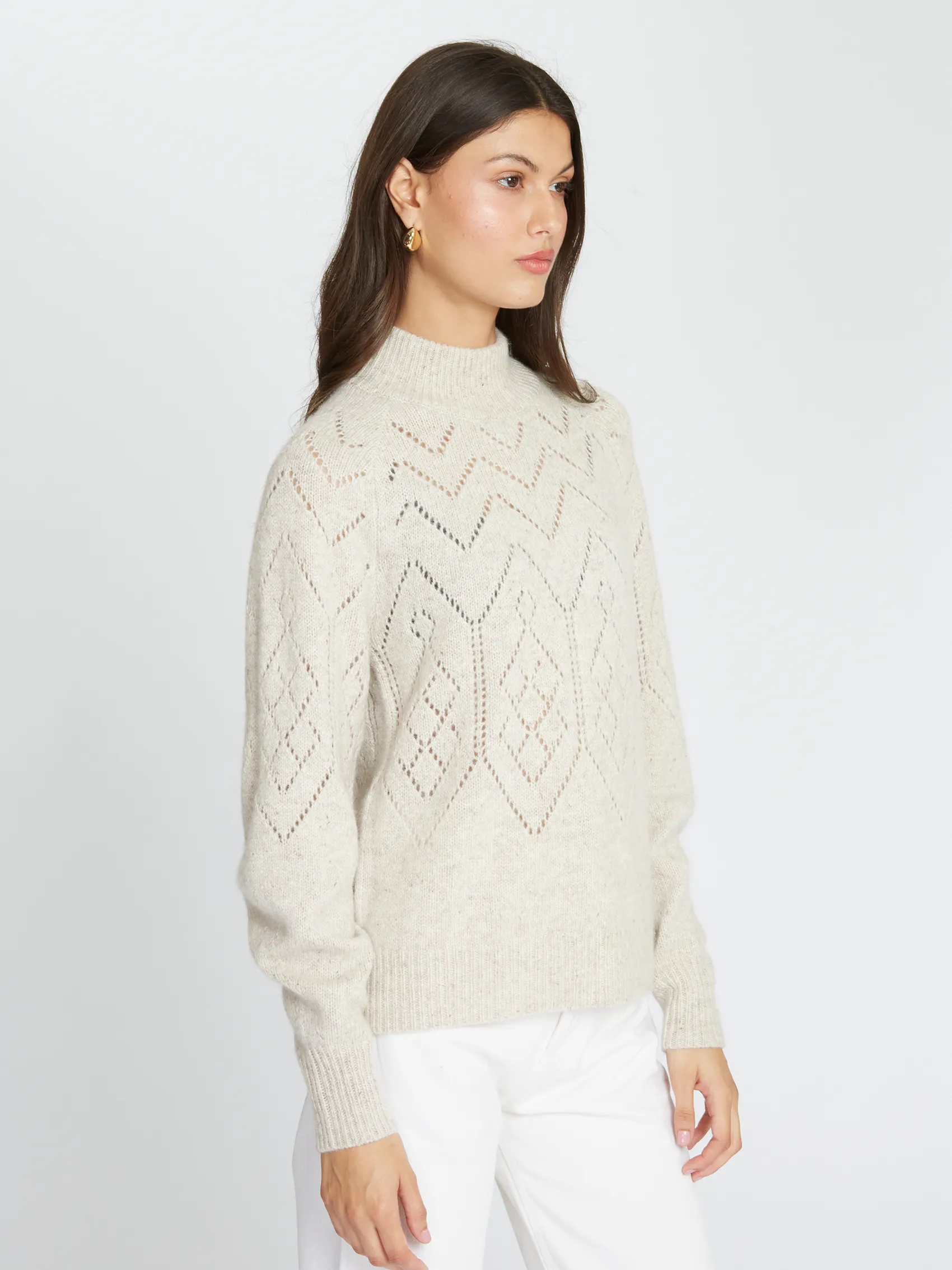 Pointelle Mock Neck in Mojave sold by Autumn Cashmere product image thumbnail 3