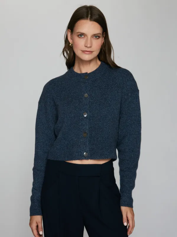 Cropped Cardigan in Bluewash sold by Autumn Cashmere