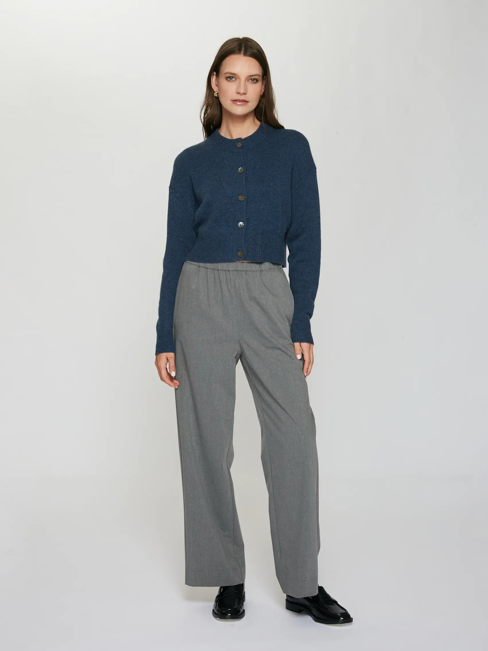 Cropped Cardigan in Steel Blue sold by Autumn Cashmere product image thumbnail 2