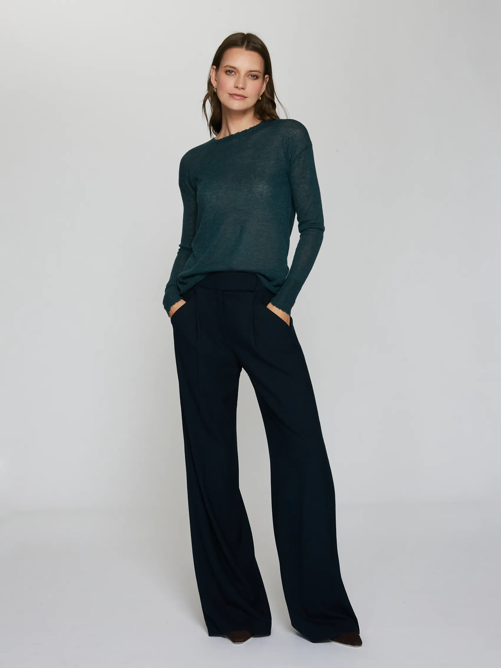 Raw Edge Crew in Malachite sold by Autumn Cashmere product image thumbnail 2