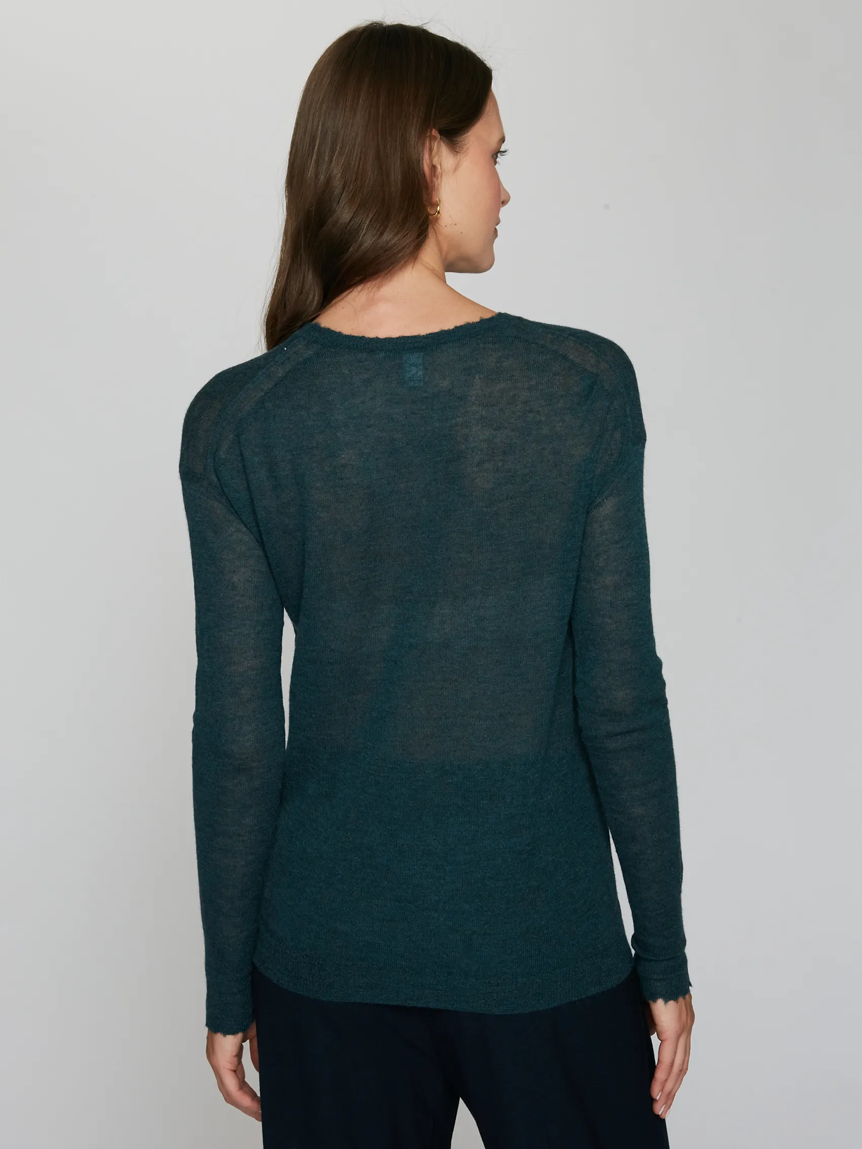 Raw Edge Crew in Malachite sold by Autumn Cashmere product image thumbnail 4