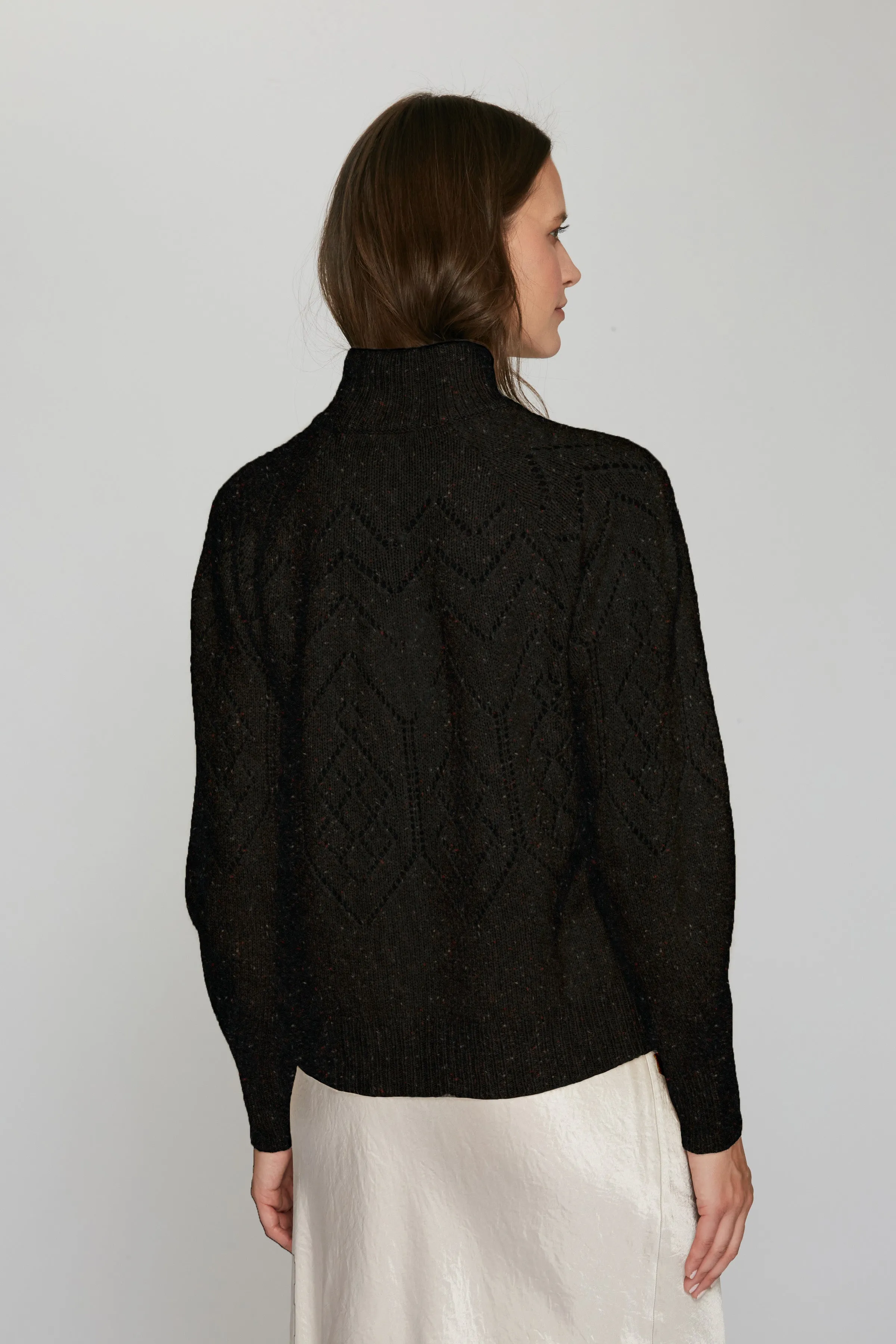 Pointelle Mock Neck in Pumpernickel sold by Autumn Cashmere product image thumbnail 4