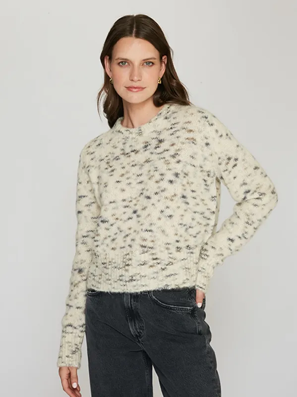Lofty Boxy Crew Front in Domino sold by Autumn Cashmere