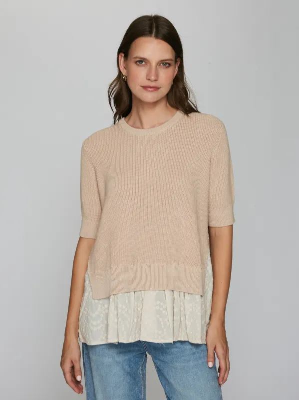 Shaker Stitch Mixed Fabric in Latte made by Autumn Cashmere