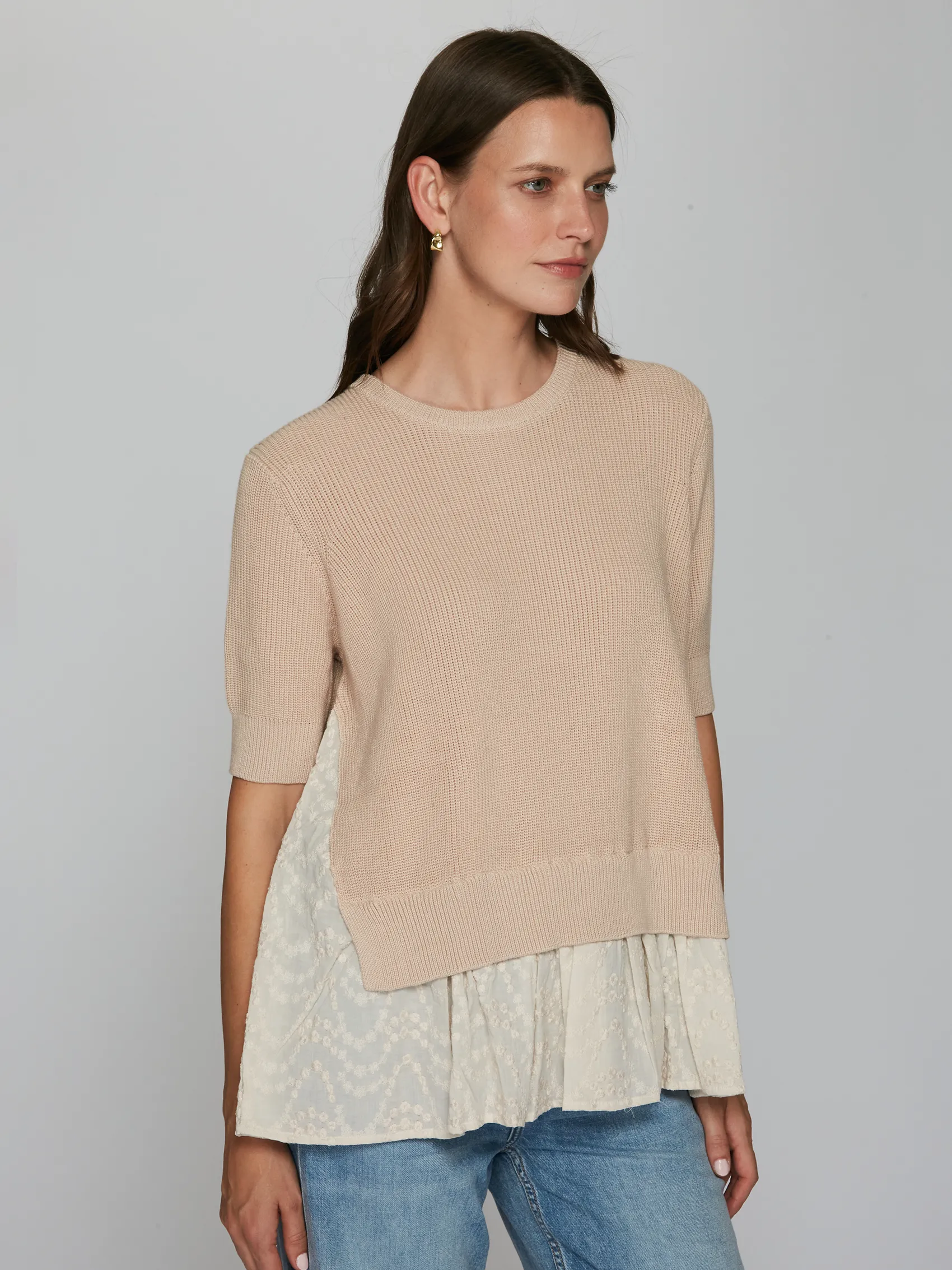 Shaker Stitch Mixed Fabric in Latte sold by Autumn Cashmere product image thumbnail 3