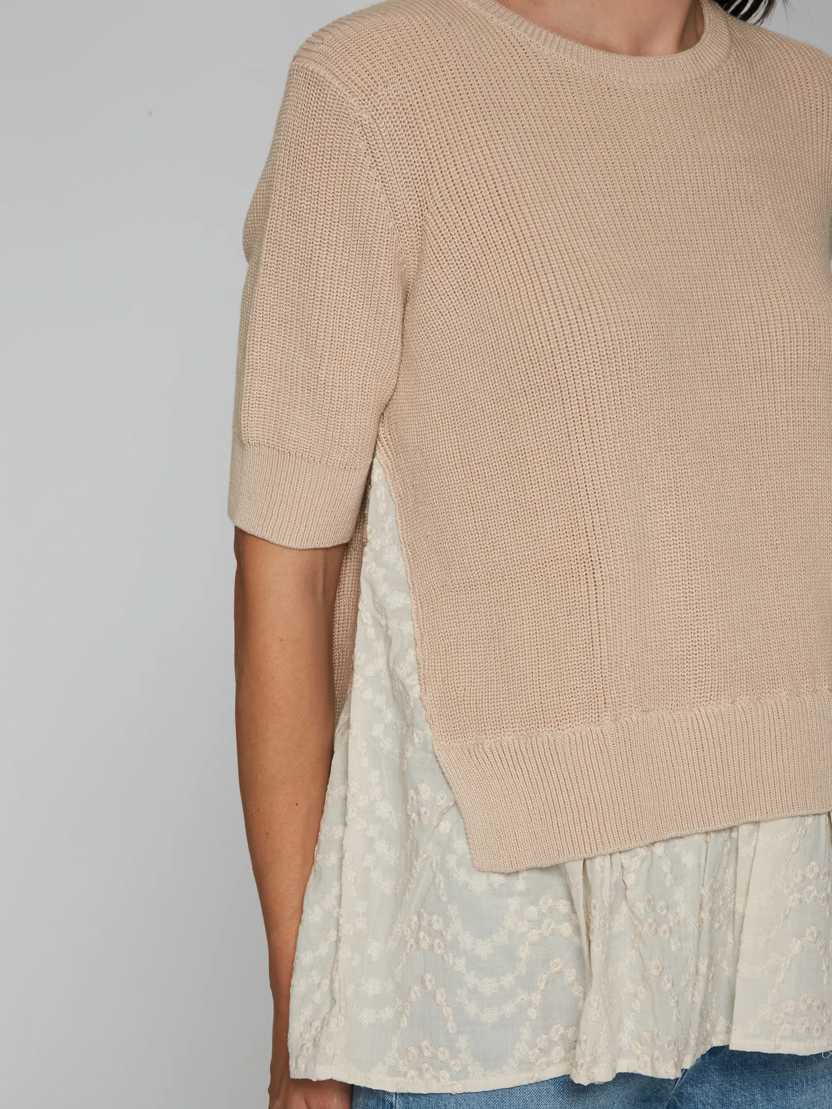 Shaker Stitch Mixed Fabric in Latte sold by Autumn Cashmere product image thumbnail 5
