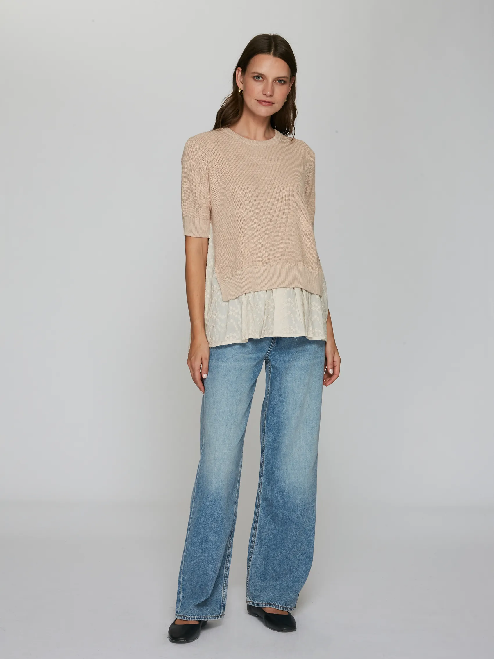 Shaker Stitch Mixed Fabric in Latte sold by Autumn Cashmere product image thumbnail 2