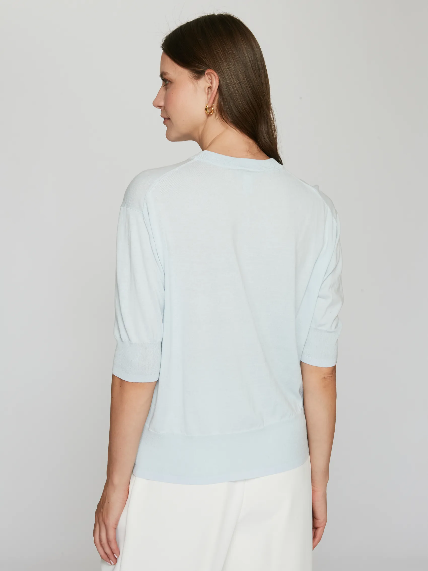 Elbow Sleeve Relaxed Crew in Tempest sold by Autumn Cashmere product image thumbnail 4