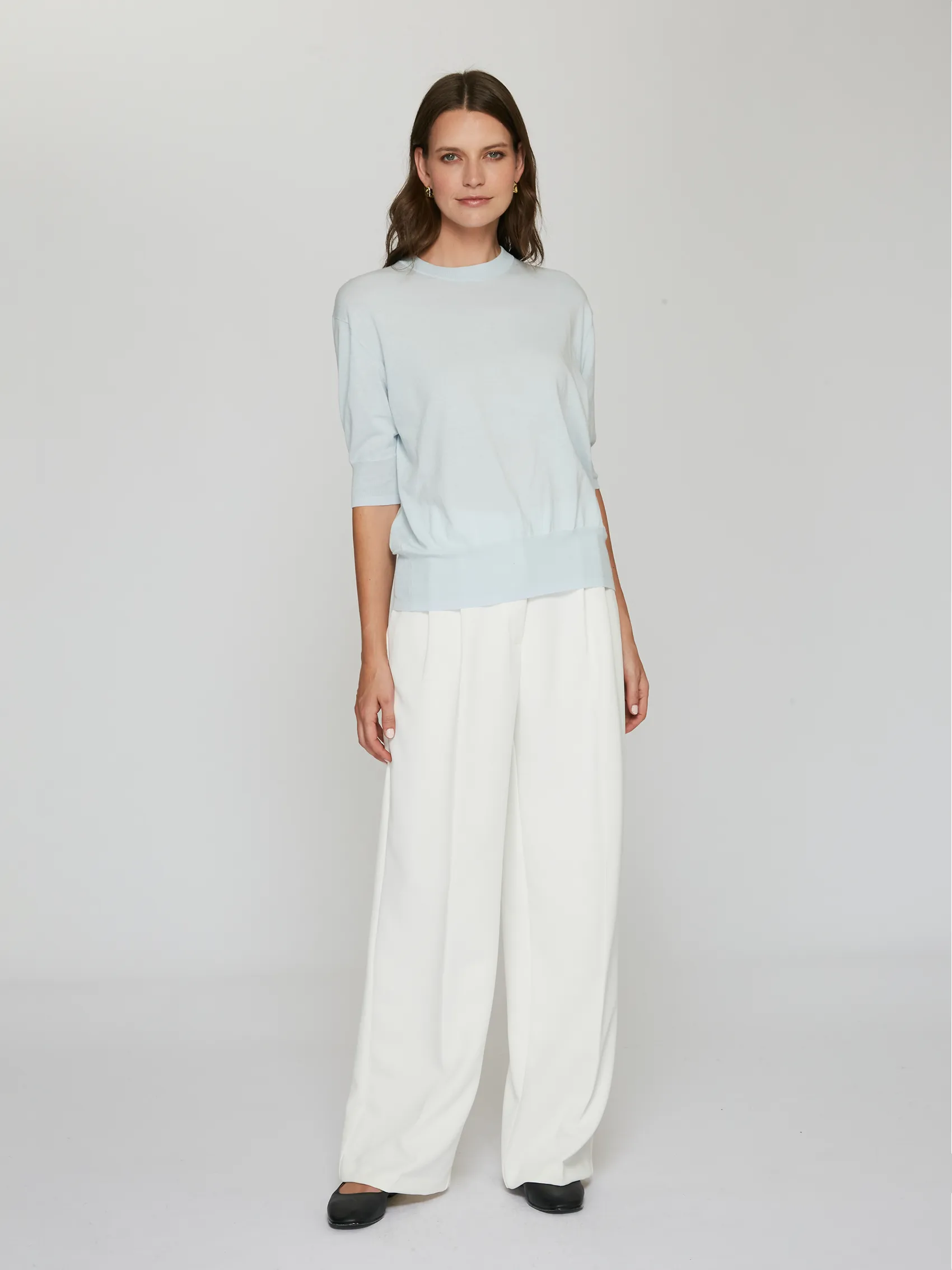 Elbow Sleeve Relaxed Crew in Tempest sold by Autumn Cashmere product image thumbnail 2