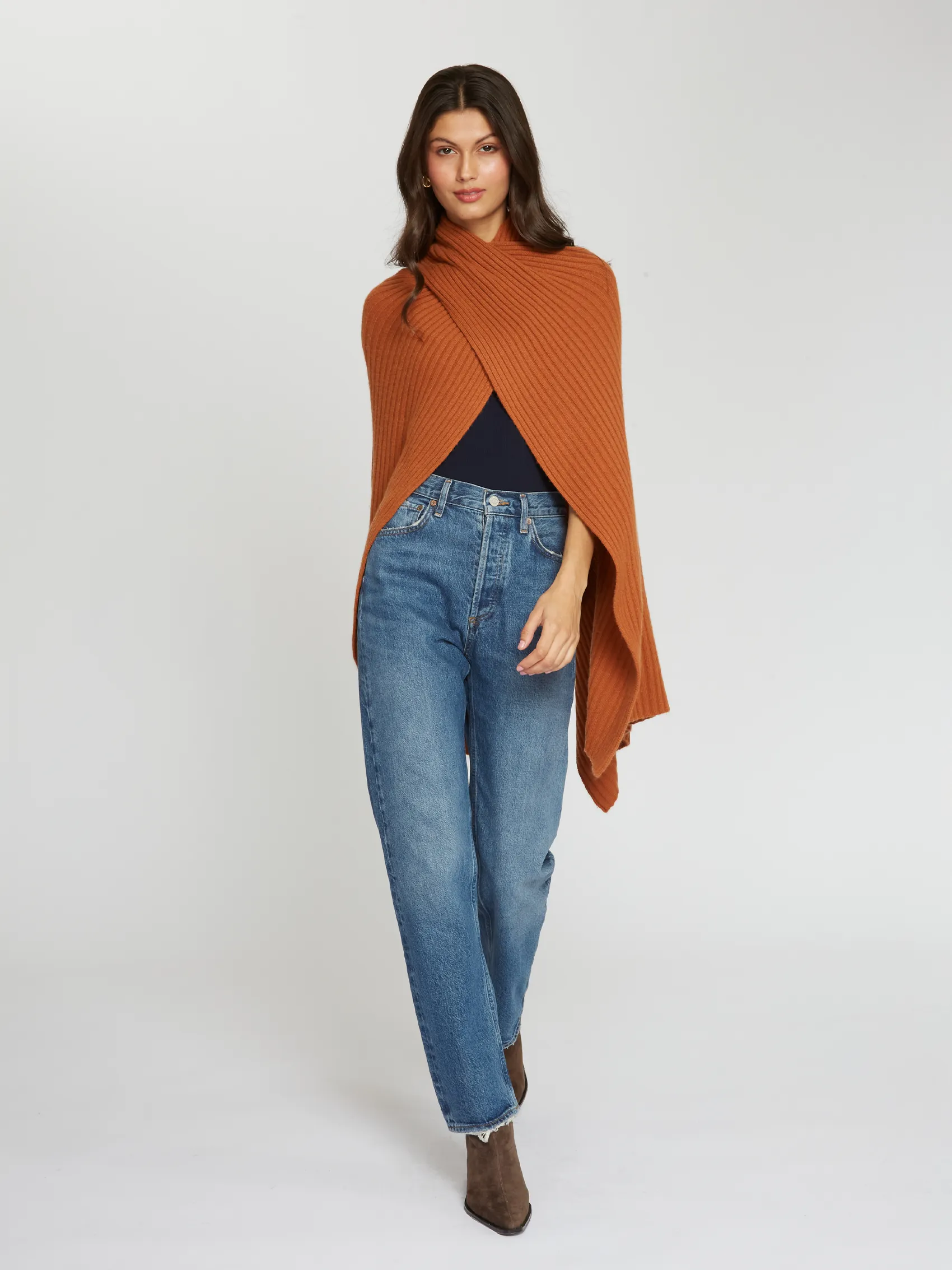 Hybrid Rib Cape in Cinnamon sold by Autumn Cashmere product image thumbnail 2