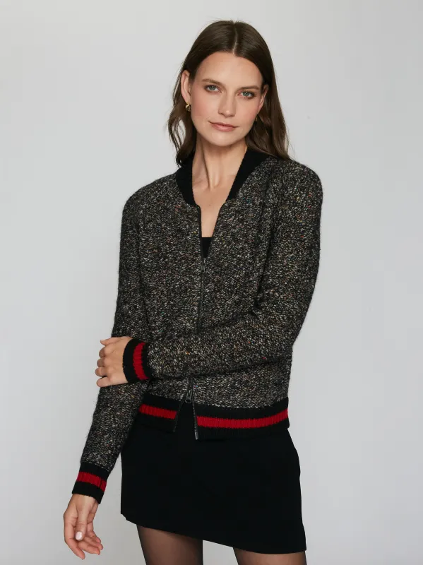 Tweed Baseball Jacket in Constellation Combo sold by Autumn Cashmere