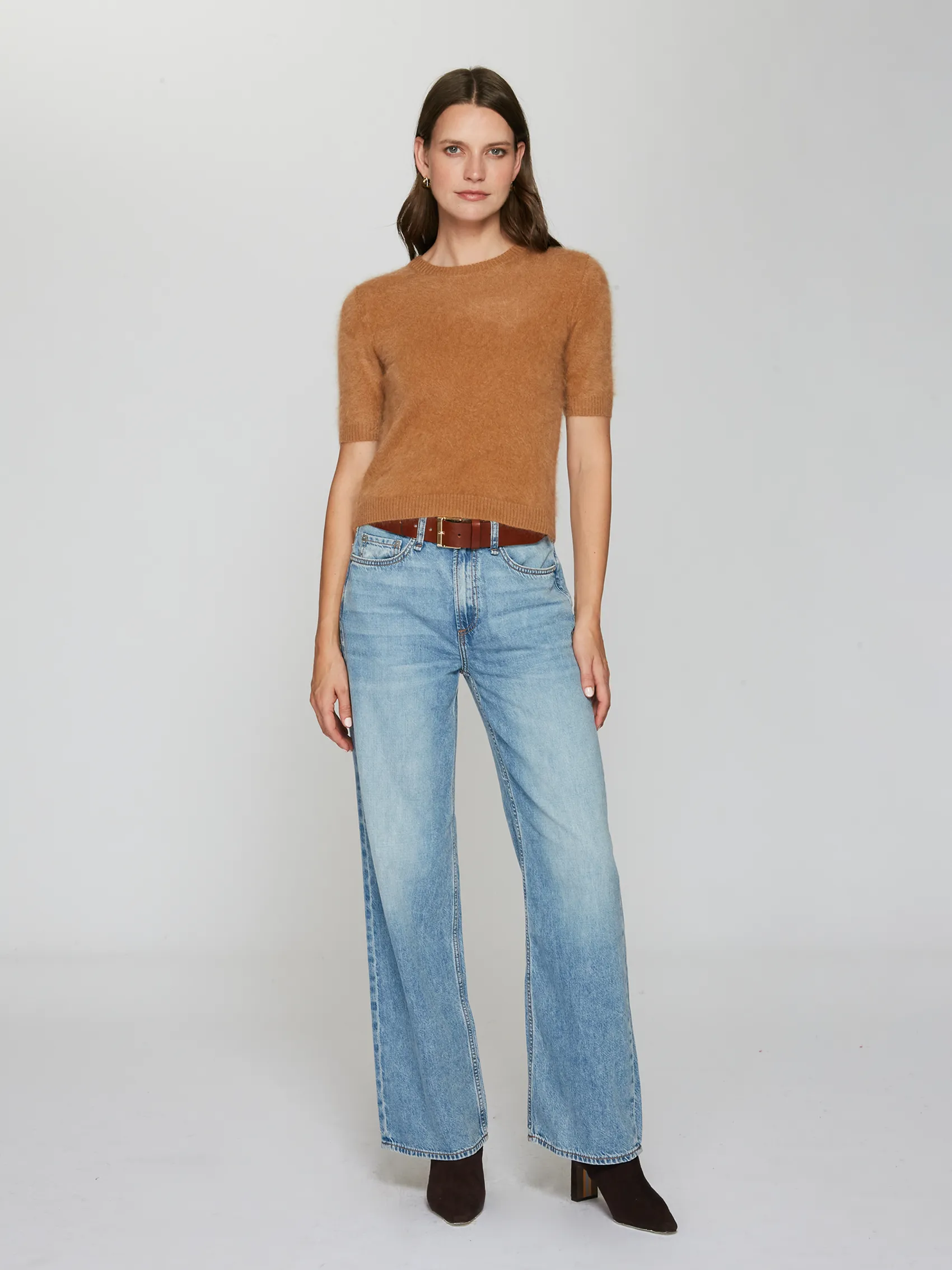 Cropped S/S Crew in Earth sold by Autumn Cashmere product image thumbnail 2