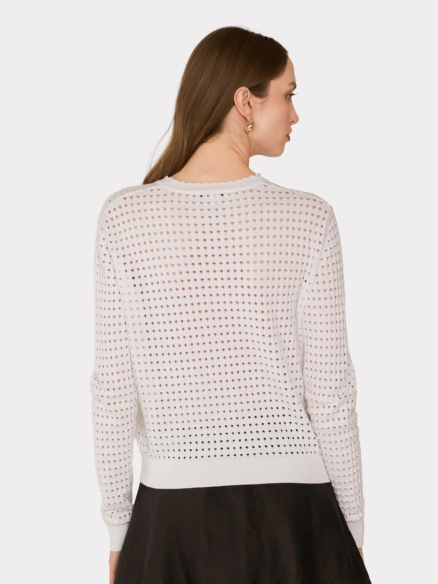 Mesh Stitch Crew in Bleach White sold by Autumn Cashmere product image thumbnail 4