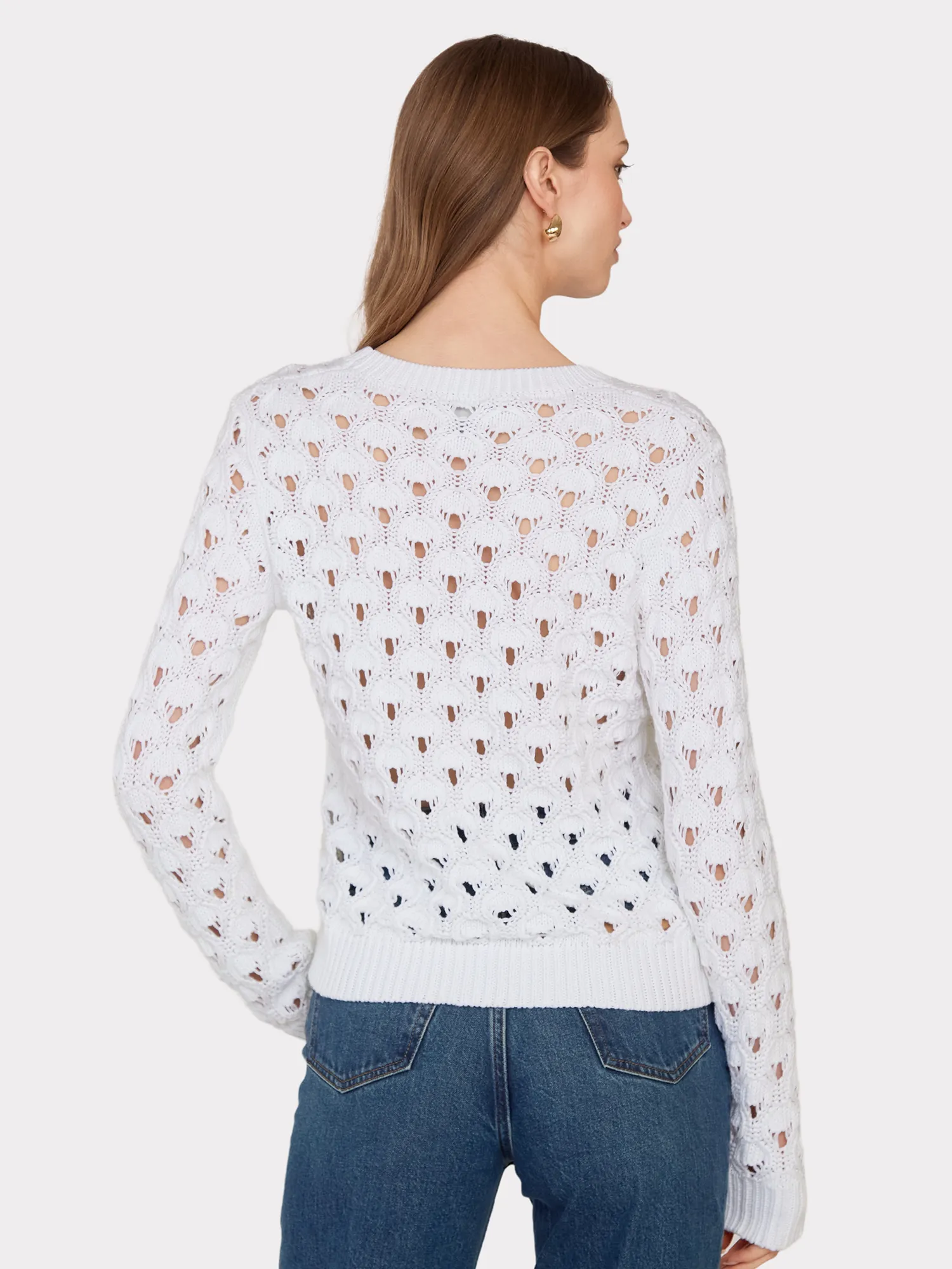 Texture Stitch Crew in Bleach White sold by Autumn Cashmere product image thumbnail 4