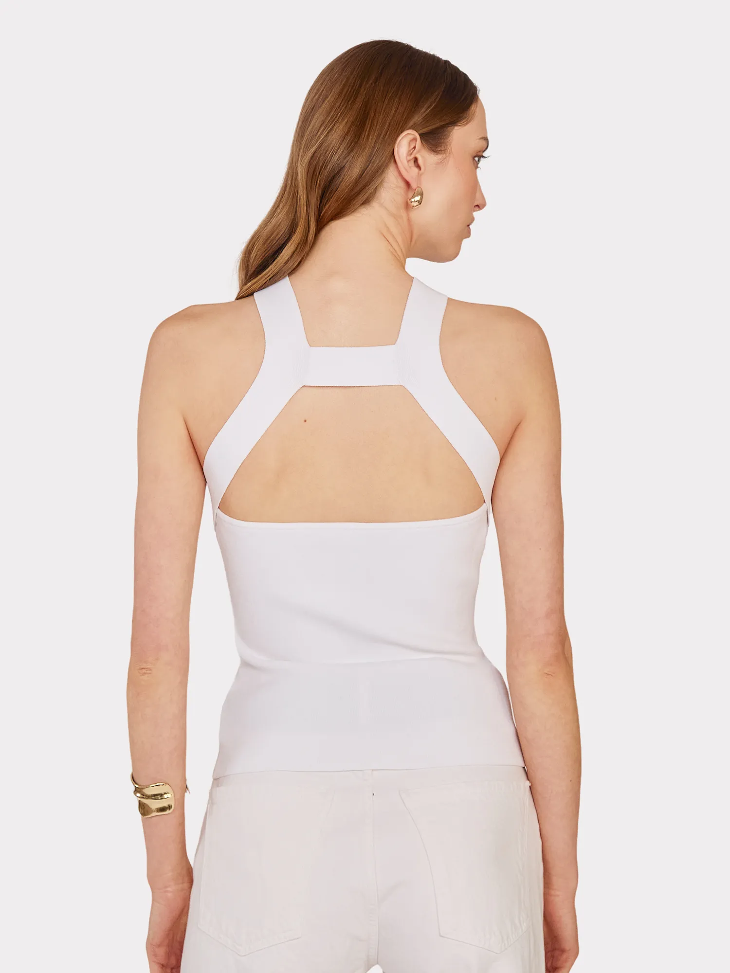 Cut Out Back Halter Tank in White sold by Autumn Cashmere product image thumbnail 4