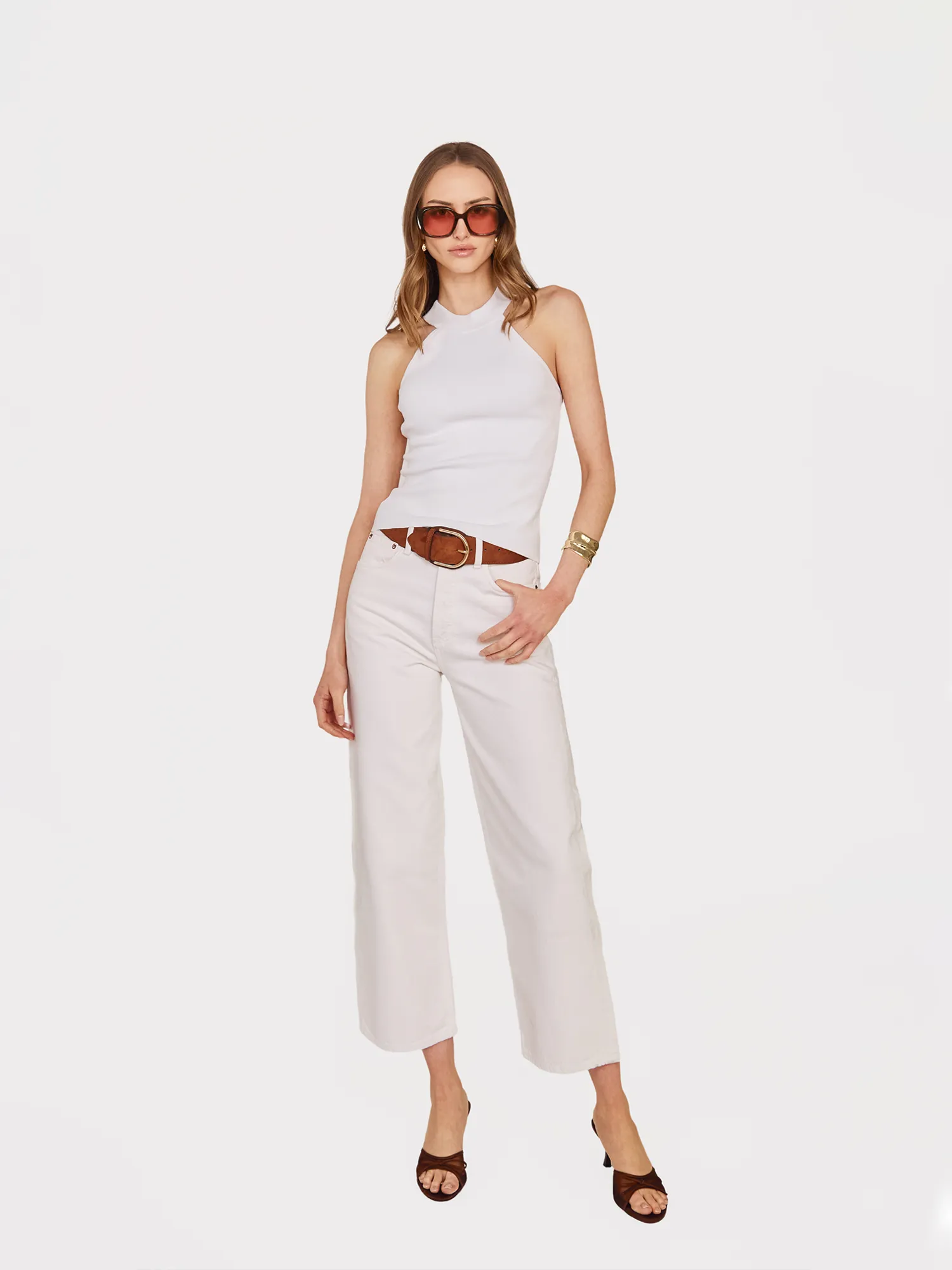 Cut Out Back Halter Tank in White sold by Autumn Cashmere product image thumbnail 2