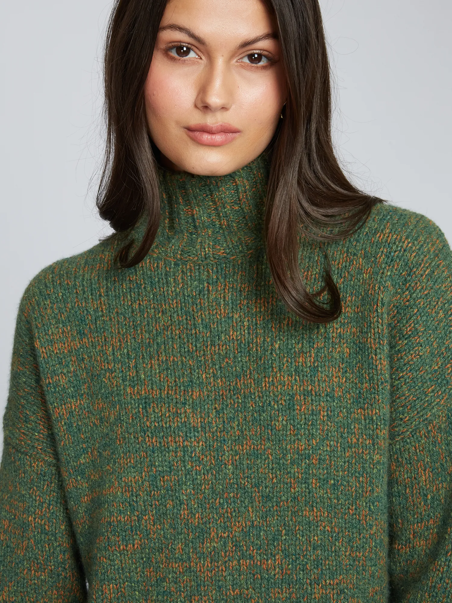 Cropped Chunky Mock w/ Space Dye in Pickle sold by Autumn Cashmere product image thumbnail 5