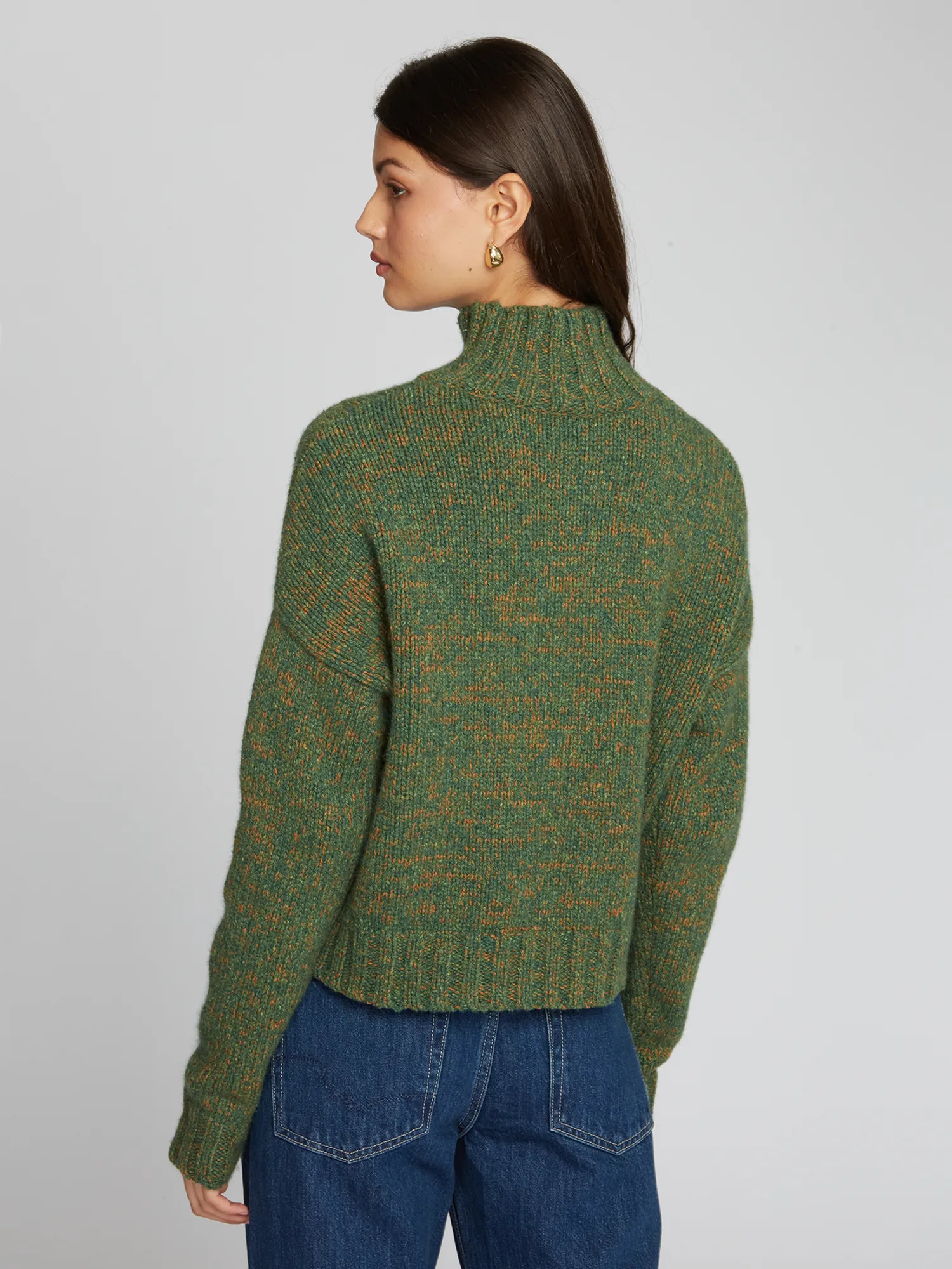 Cropped Chunky Mock w/ Space Dye in Pickle sold by Autumn Cashmere product image thumbnail 4